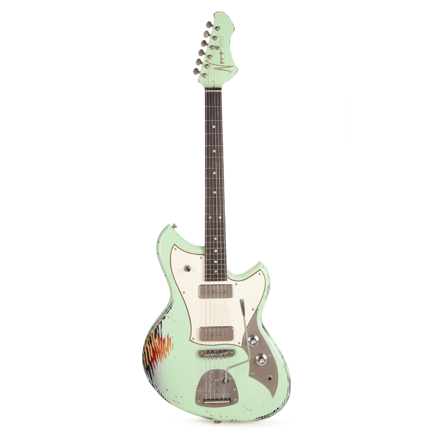 Novo Dealer Limited Serus J Surf Green over '64 3-Tone Burst Medium Distress w/Fralin P-90s Electric Guitars