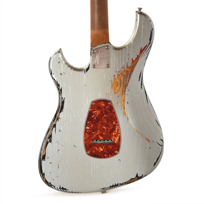 Novo Idris HSS Ice Blue Metallic Over '64 3-Tone Burst Medium Distress w/ Fralin Modern PAF & Vintage Hot Strat Pickups Electric Guitars