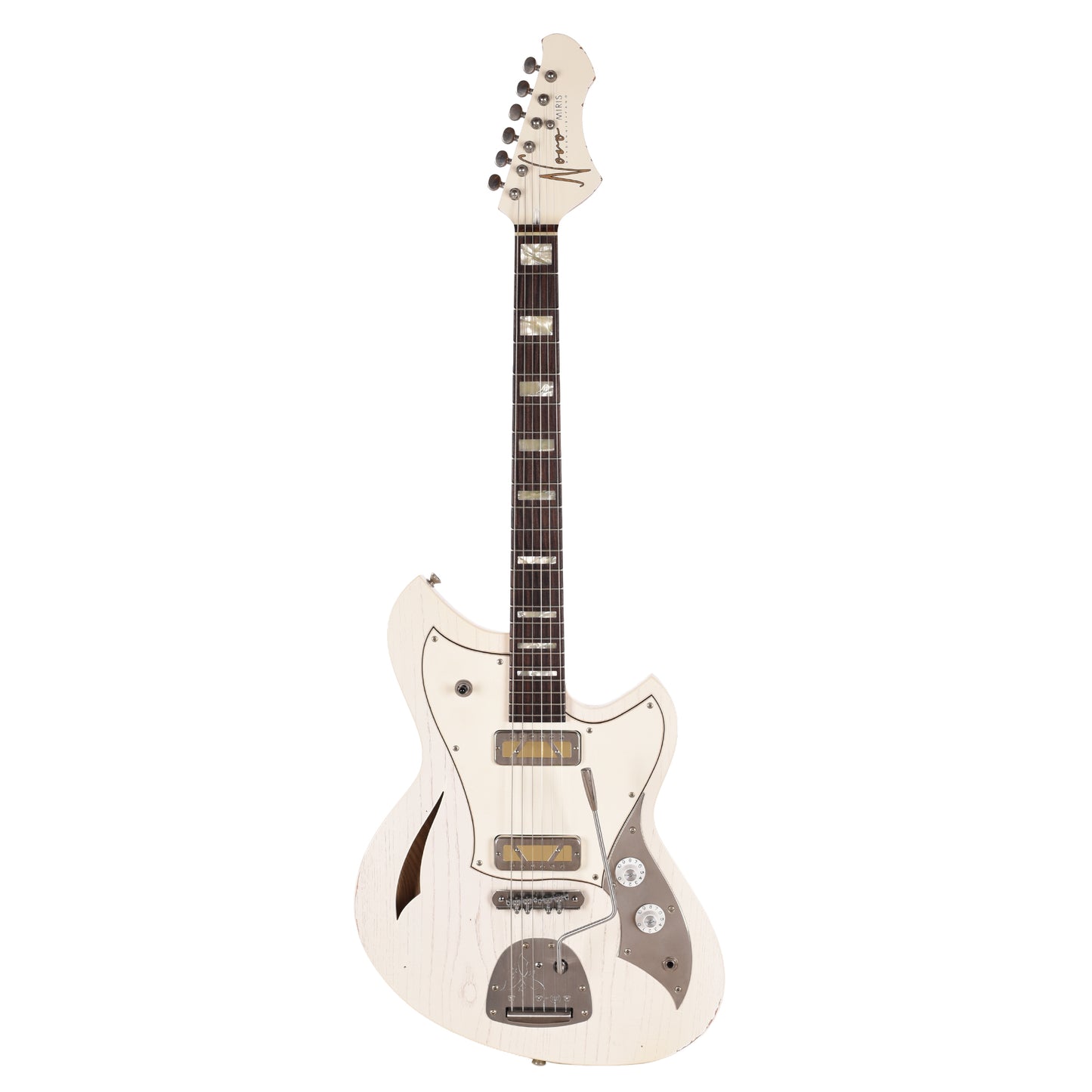 Novo Miris J Olympic White Light Distress w/ Lollar Gold Foil Pickups Electric Guitars
