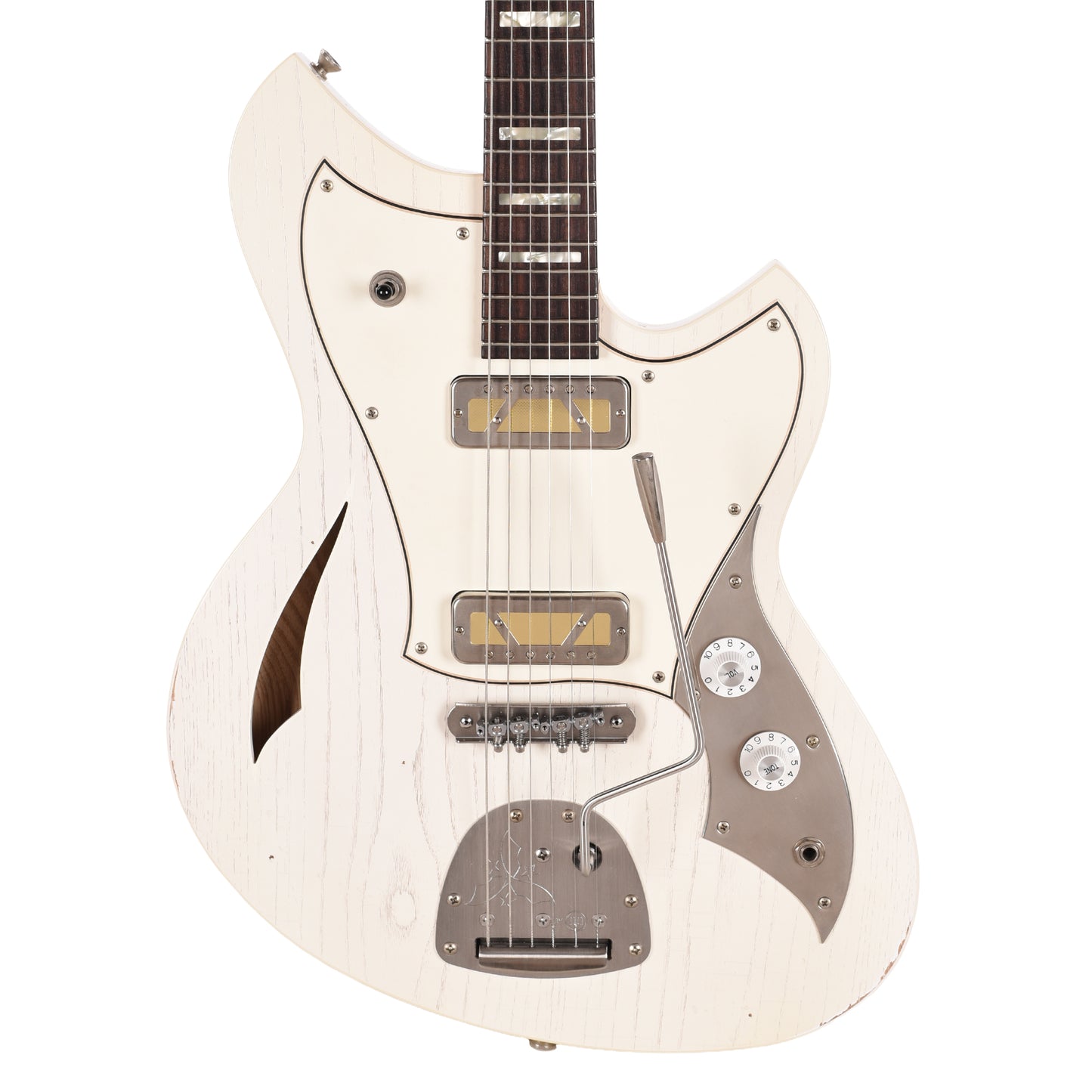 Novo Miris J Olympic White Light Distress w/ Lollar Gold Foil Pickups Electric Guitars