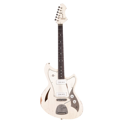 Novo Miris J Olympic White Medium Distress w/ Fralin P-90 Pickups Electric Guitars