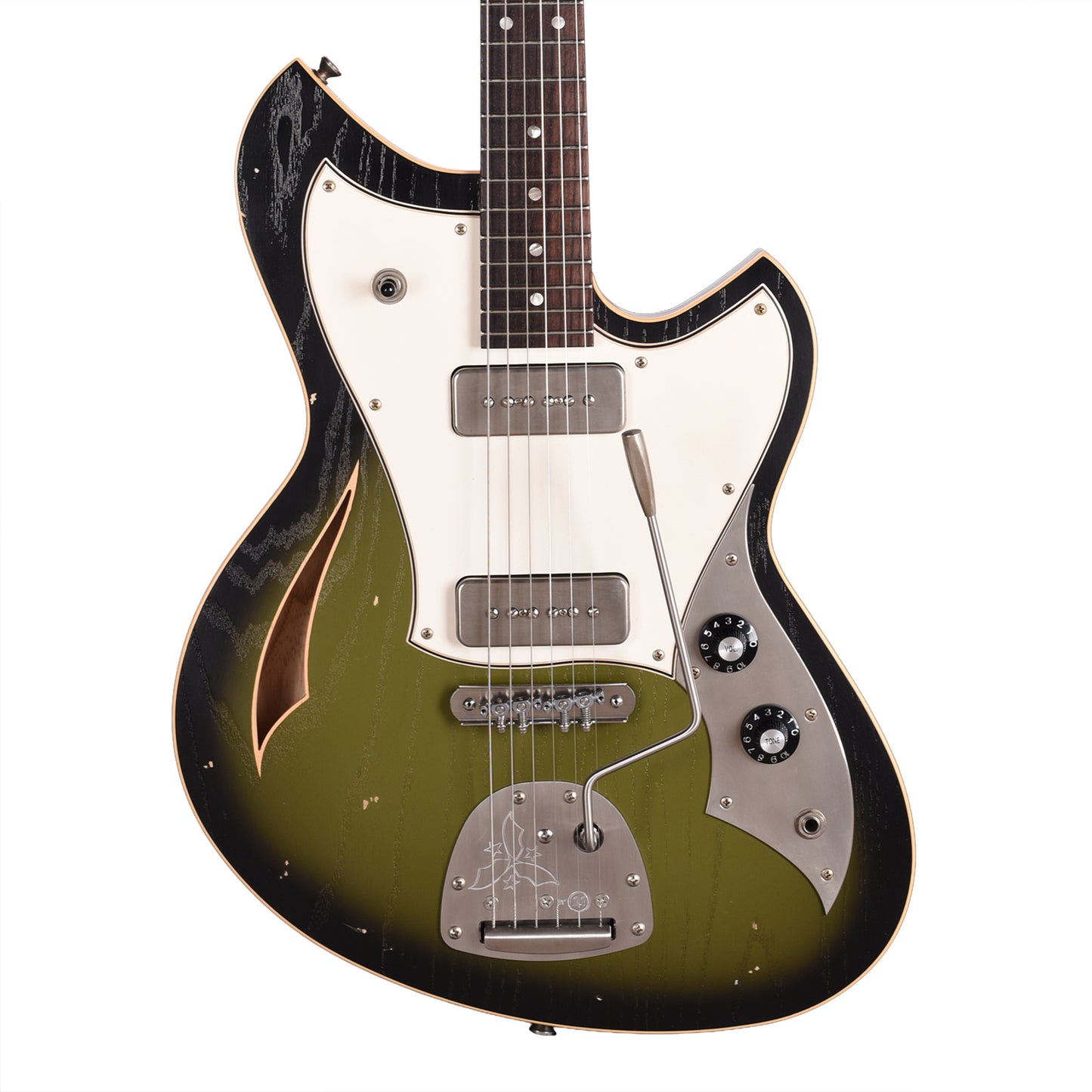 Novo Miris J Uffington Burst Light Distress w/ Fralin P-90s Electric Guitars
