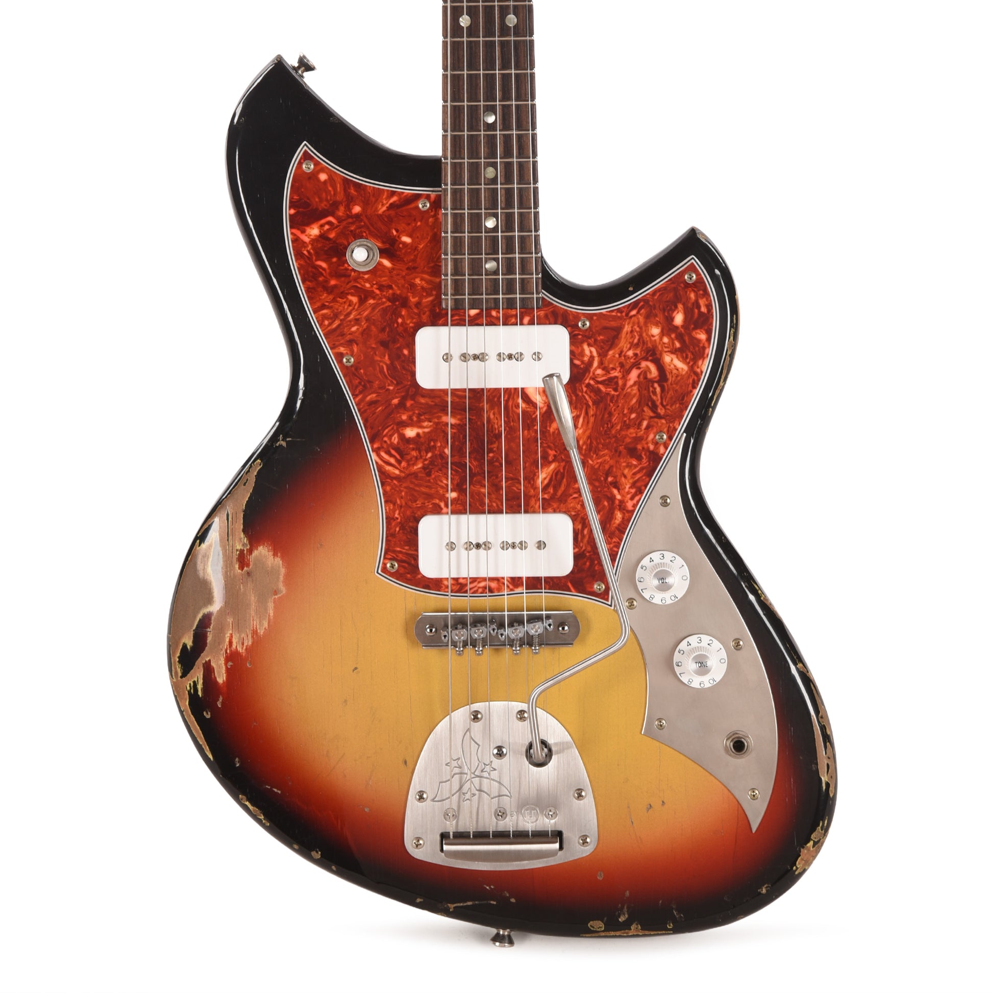 Novo Serus J '64 3-Tone Burst Medium Distress w/ Fralin P-90 Pickups Electric Guitars