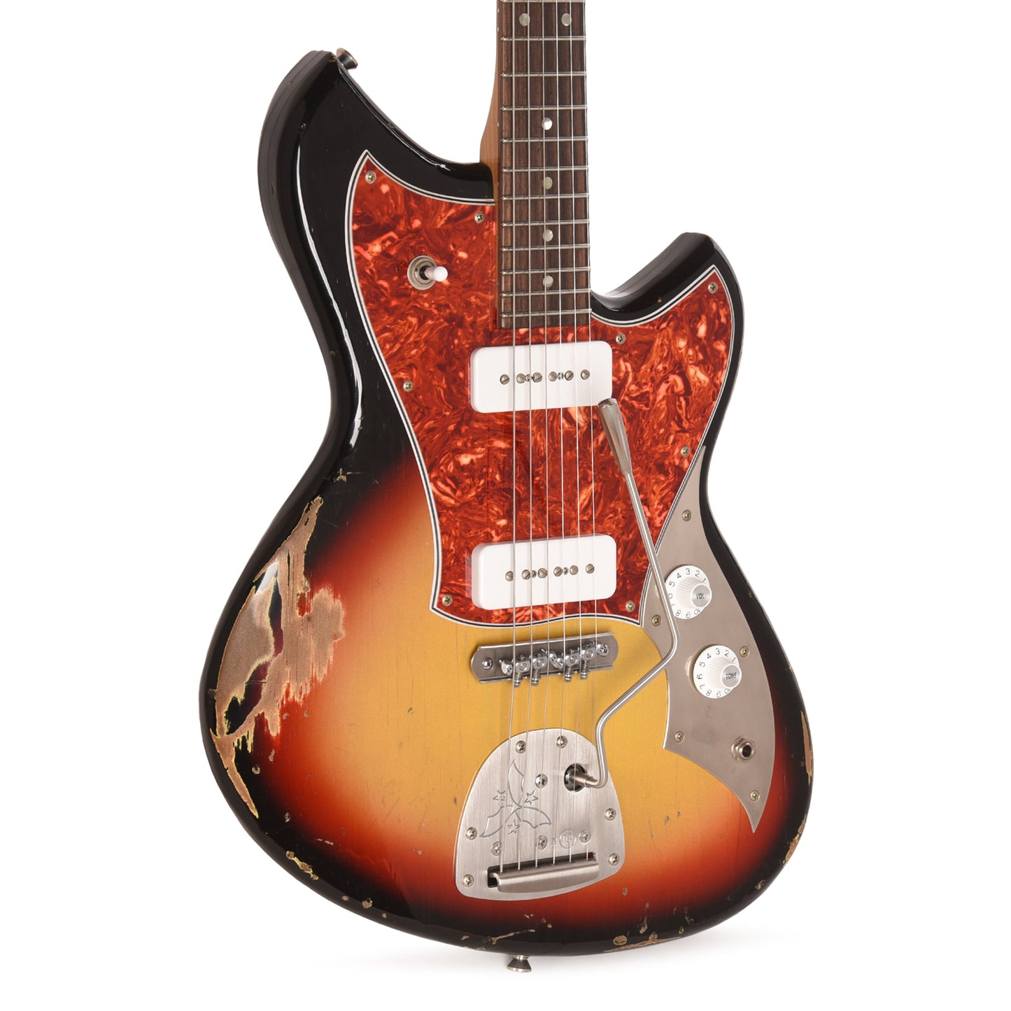 Novo Serus J '64 3-Tone Burst Medium Distress w/ Fralin P-90 Pickups Electric Guitars
