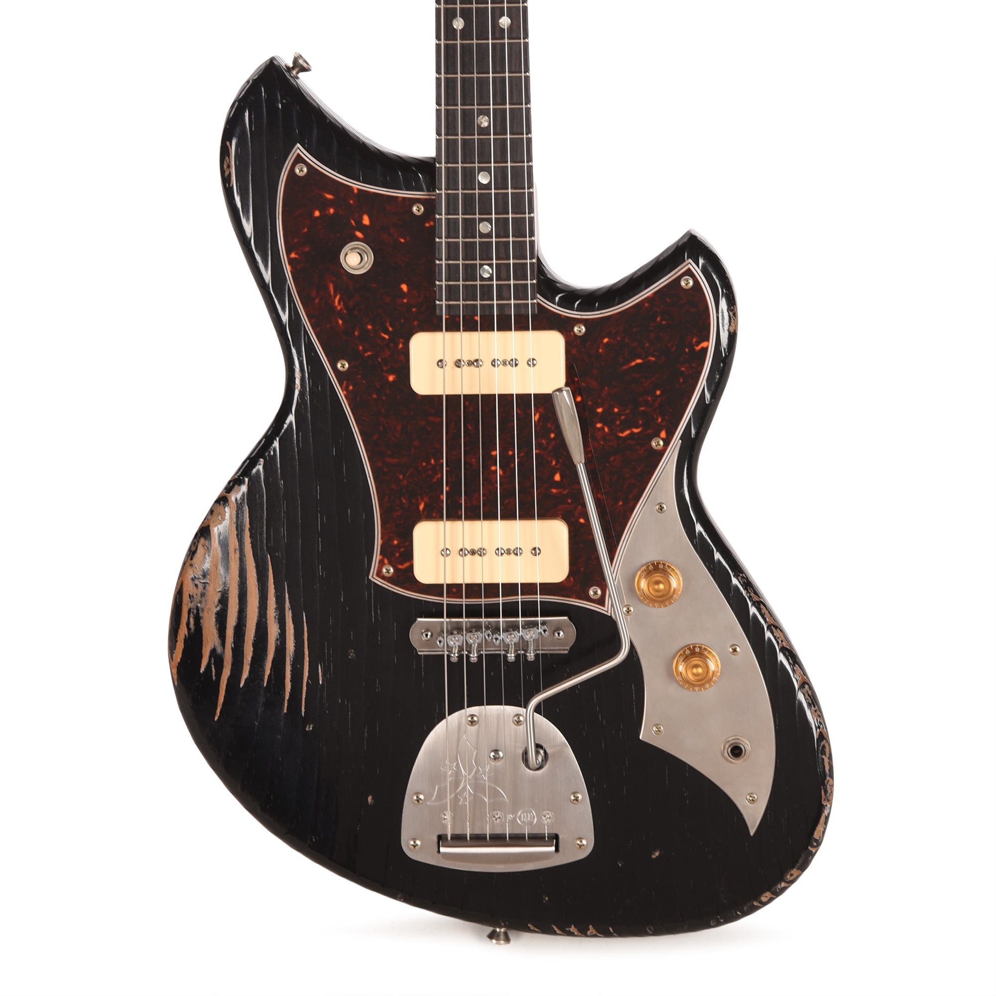 Novo Serus J Bull Black Medium Distress w/ Fralin P-90 Pickups Electric Guitars