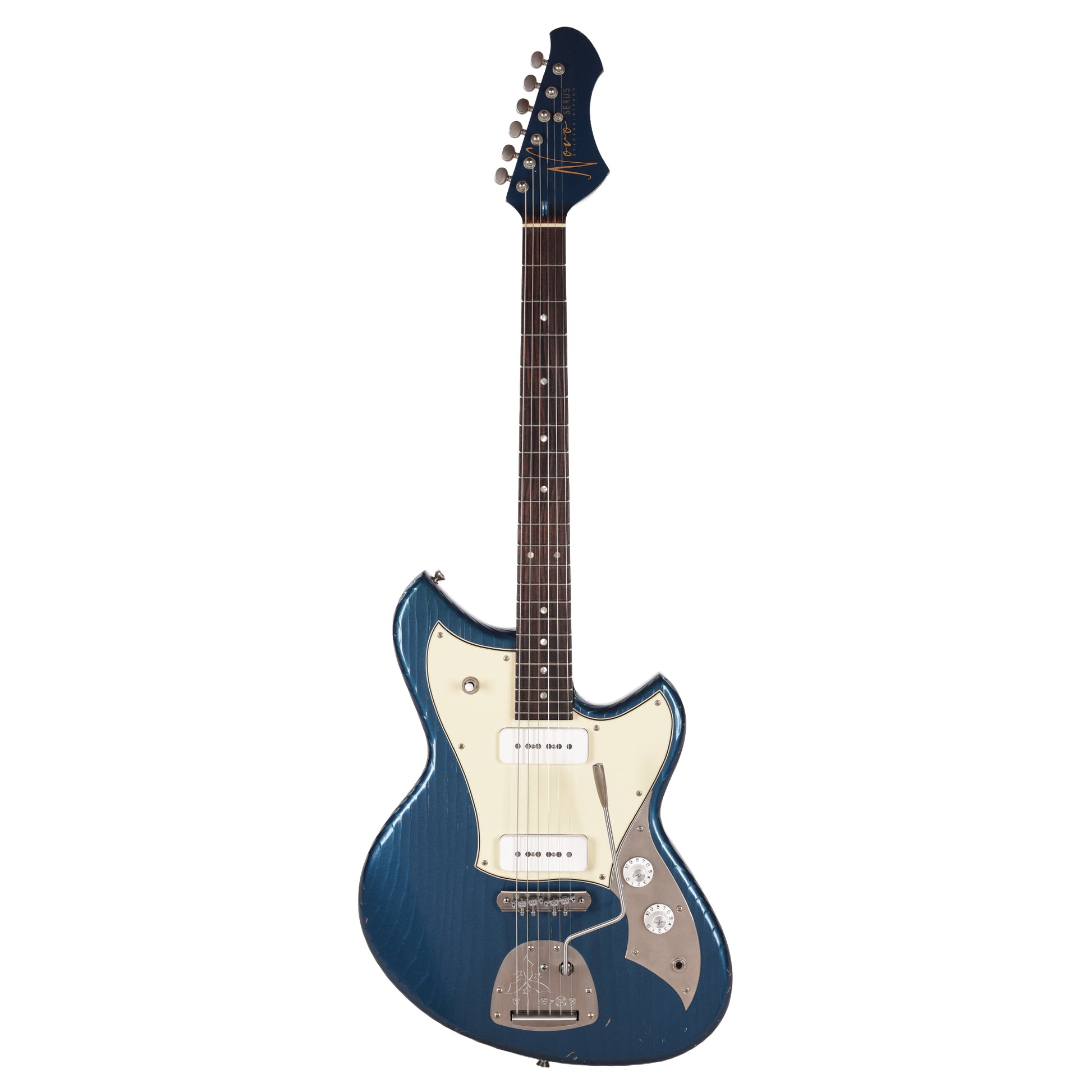 Novo Serus J Lake Como Blue Light Distress w/ Fralin Hum-Cancelling Alnico P-90 Pickups Electric Guitars