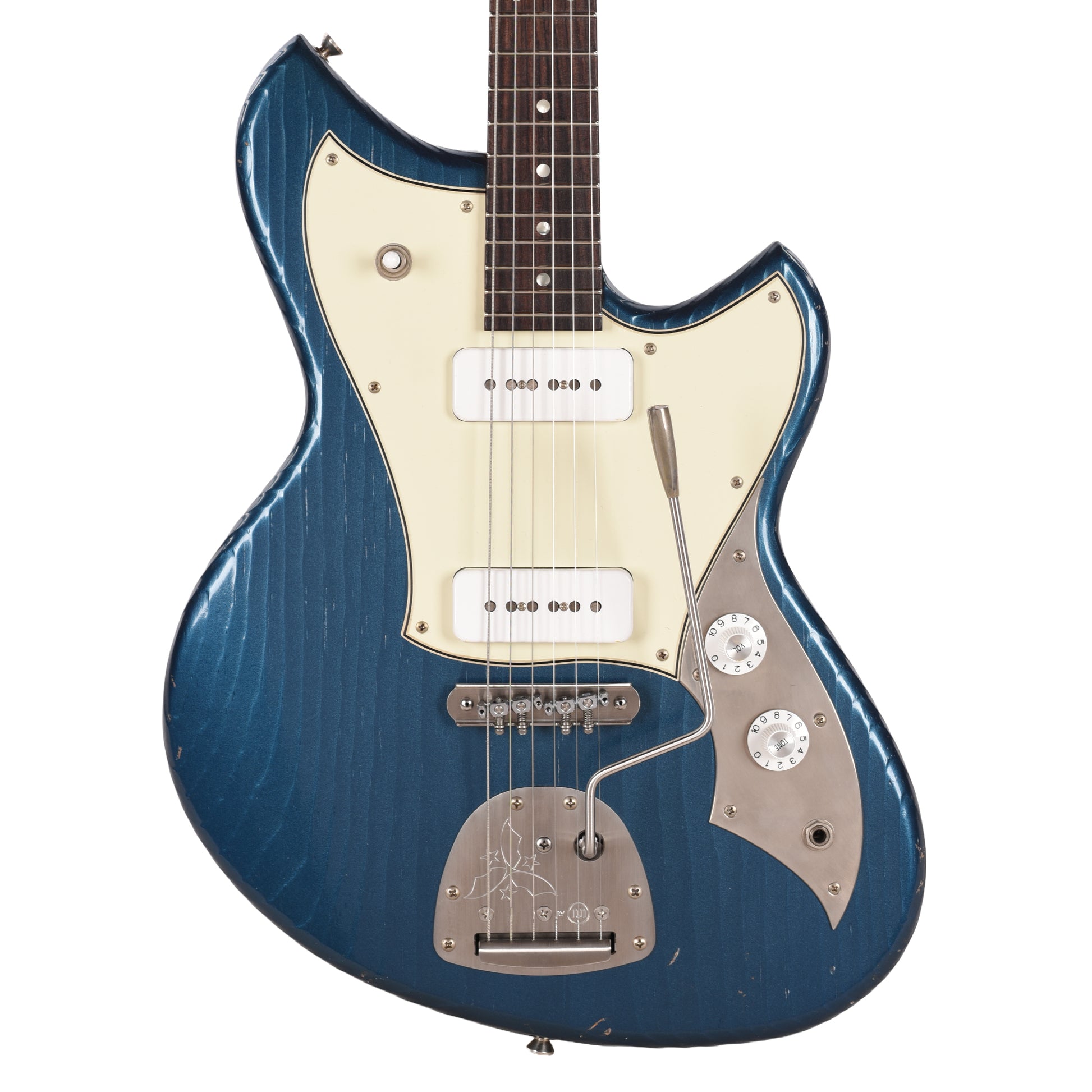 Novo Serus J Lake Como Blue Light Distress w/ Fralin Hum-Cancelling Alnico P-90 Pickups Electric Guitars