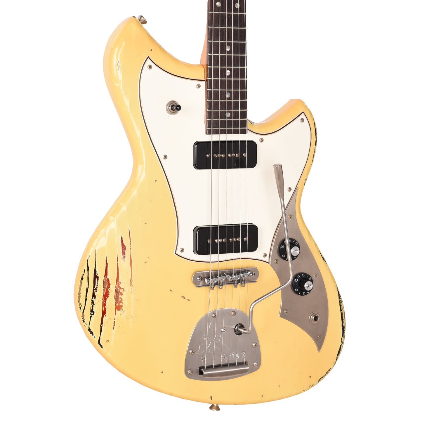 Novo Serus J Vintage Cream over '64 3-Tone Burst Medium Distress w/ Fralin P-90 Pickups Electric Guitars