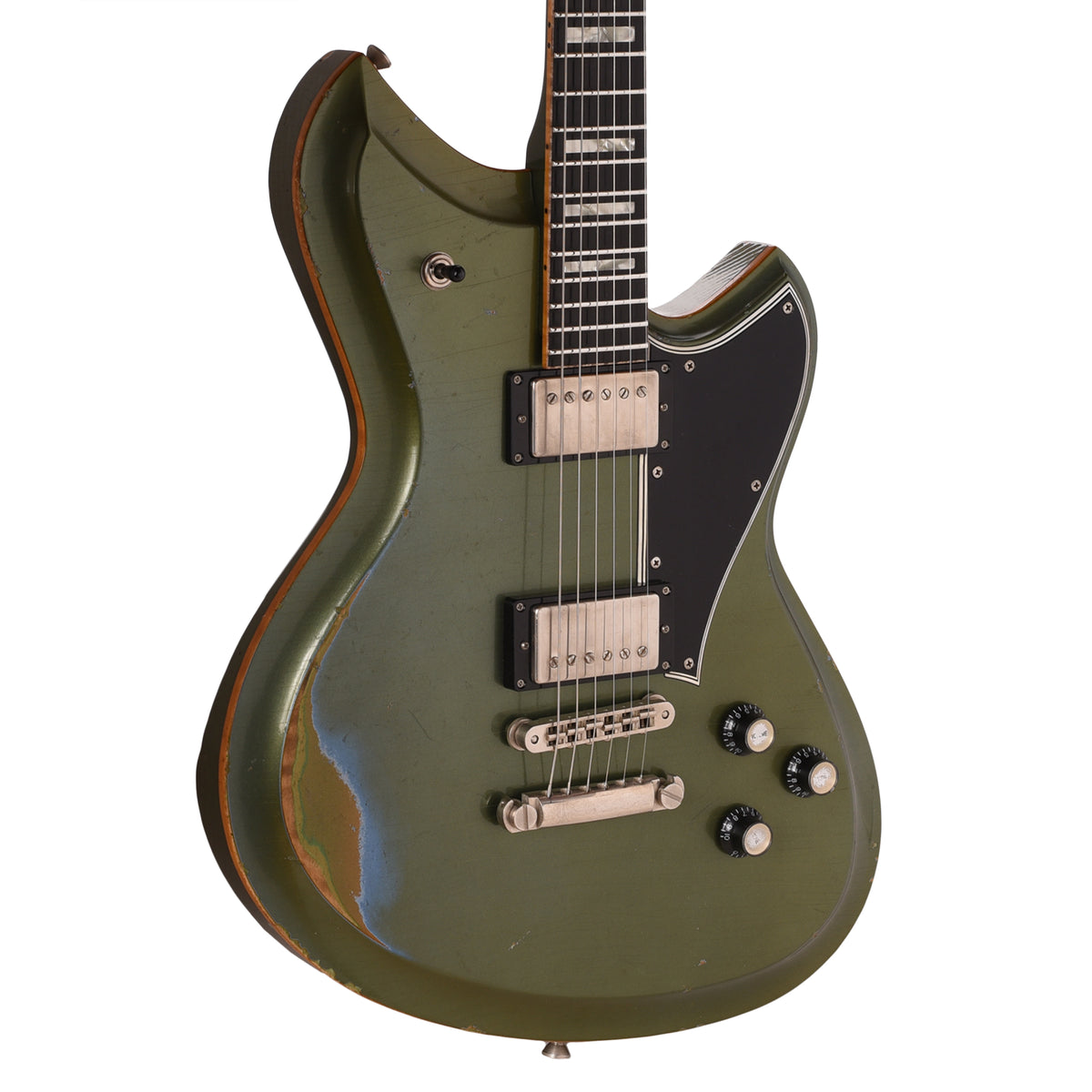 Novo Signature Serus H2 Chambered Pelham Green Over Gold Top Gold Medium Distress w/ Carondelet Pickups Electric Guitars
