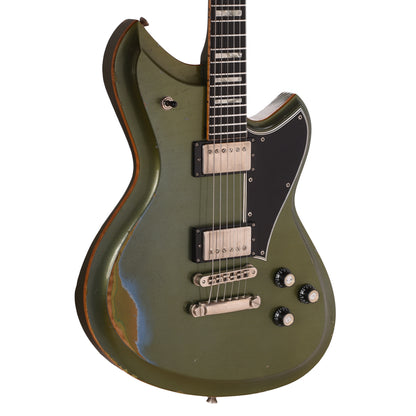 Novo Signature Serus H2 Chambered Pelham Green Over Gold Top Gold Medium Distress w/ Carondelet Pickups Electric Guitars