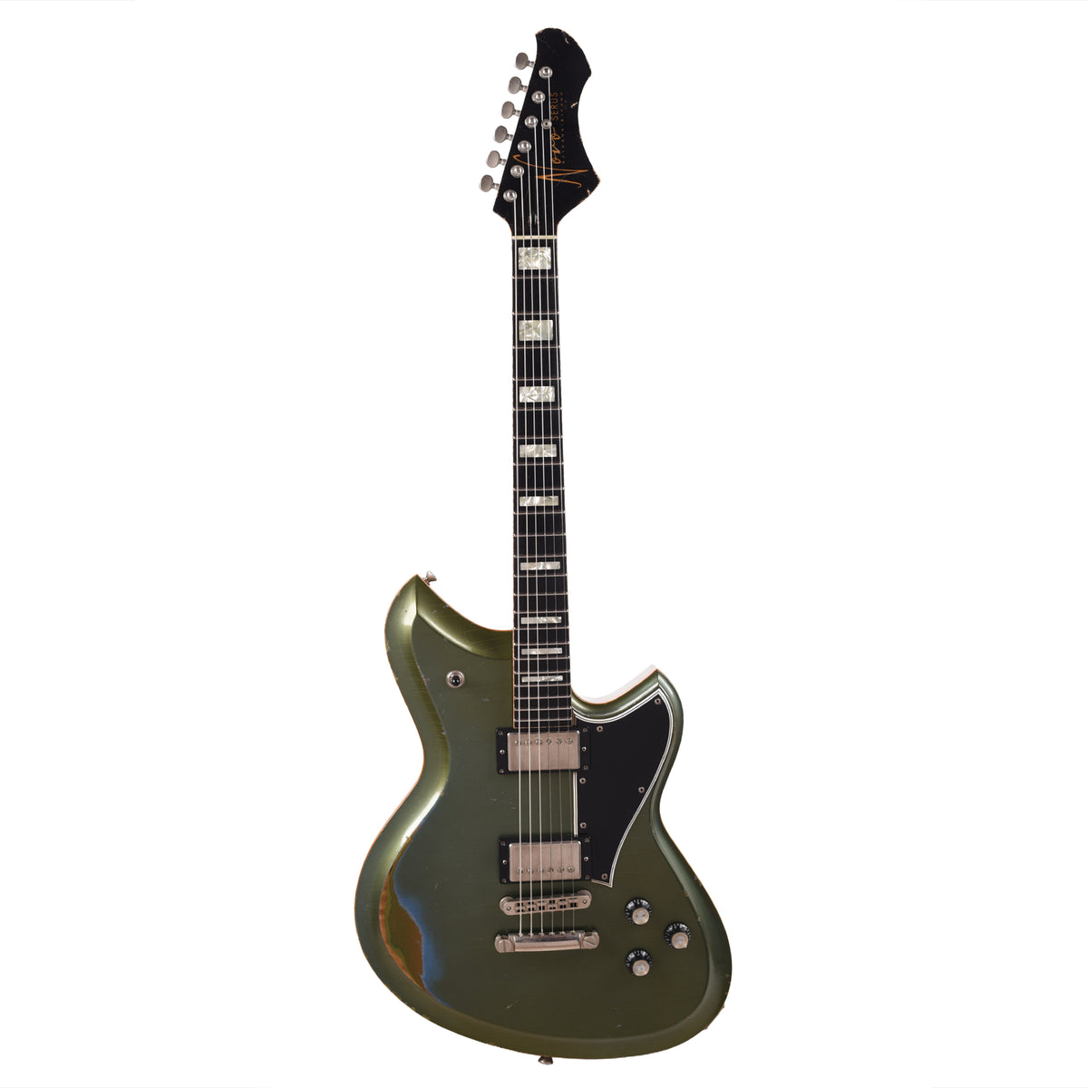 Novo Signature Serus H2 Chambered Pelham Green Over Gold Top Gold Medium Distress w/ Carondelet Pickups Electric Guitars
