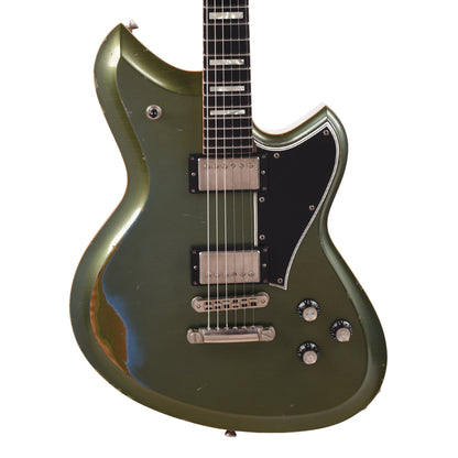 Novo Signature Serus H2 Chambered Pelham Green Over Gold Top Gold Medium Distress w/ Carondelet Pickups Electric Guitars