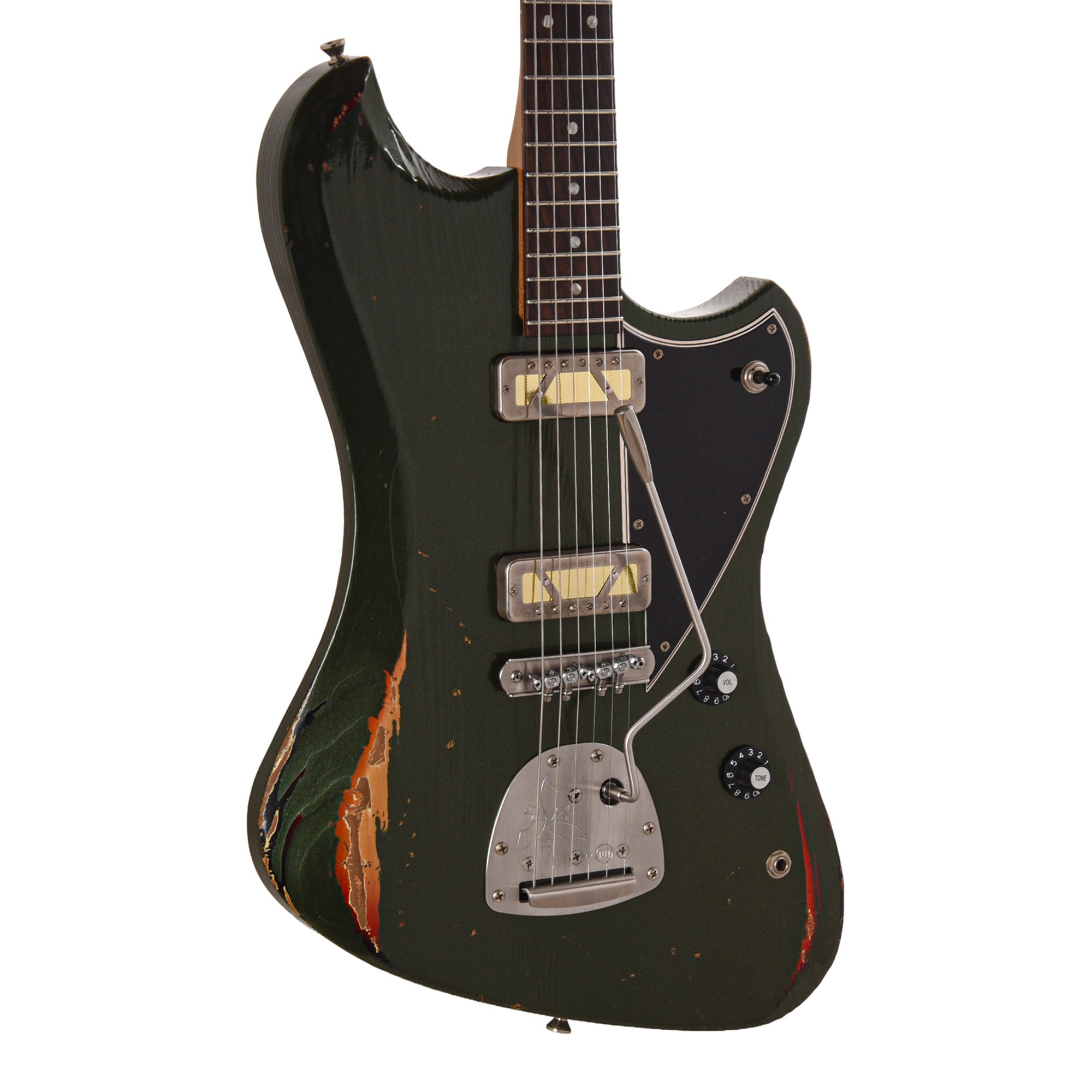 Novo Voltur J Cadillac Green over '64 3-Tone Burst Medium Distress w/ Lollar Gold Foil Electric Guitars