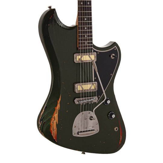 Novo Voltur J Cadillac Green over '64 3-Tone Burst Medium Distress w/ Lollar Gold Foil Electric Guitars