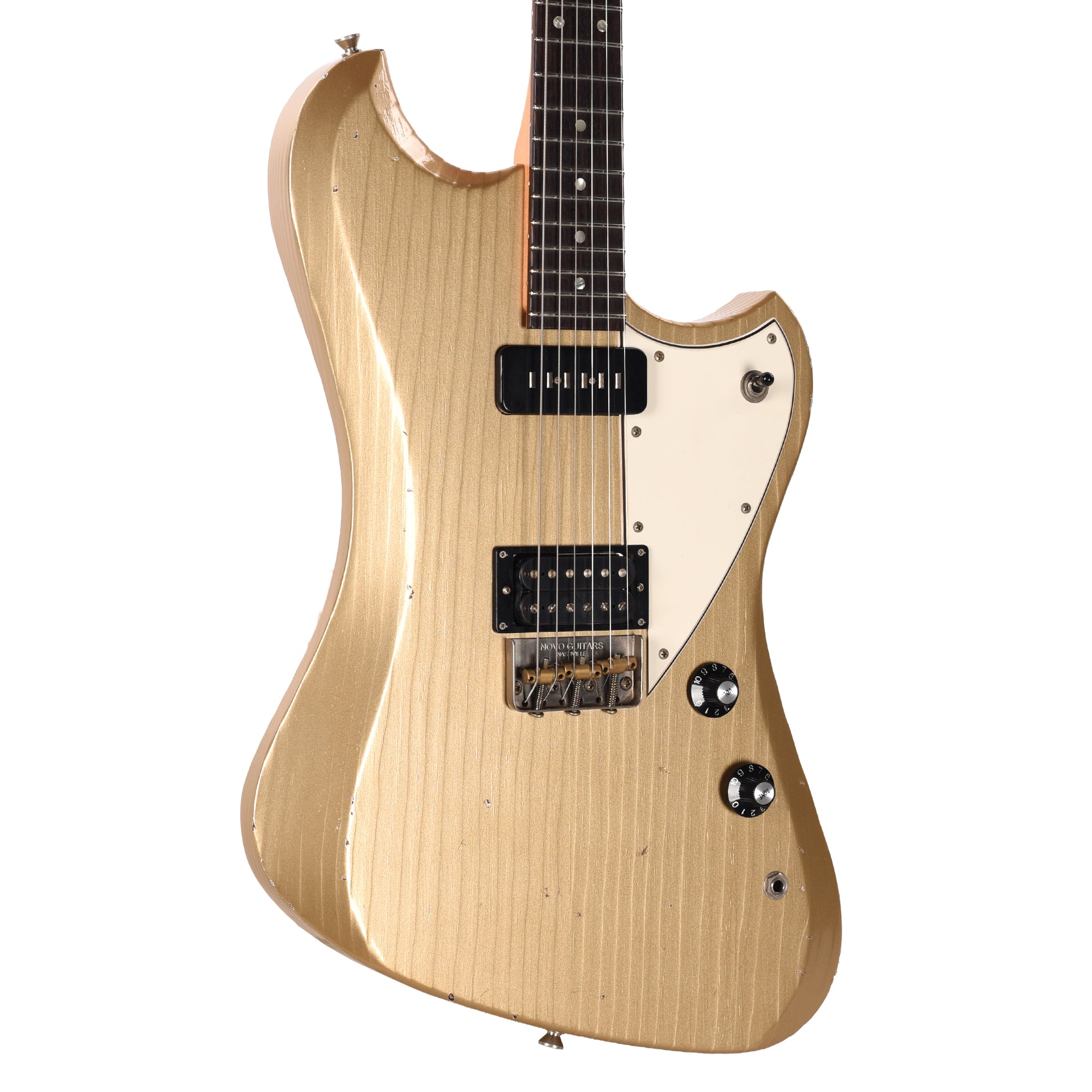 Novo Voltur V2 Shoreline Gold Light Distress w/ Fralin Unbucker & Lollar Staple P-90 Pickups Electric Guitars