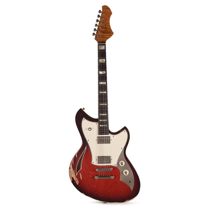 Novo Miris H2 Harmony Burst Medium Distress w/ Fralin Pure PAF Pickups Electric Guitars / Semi-Hollow