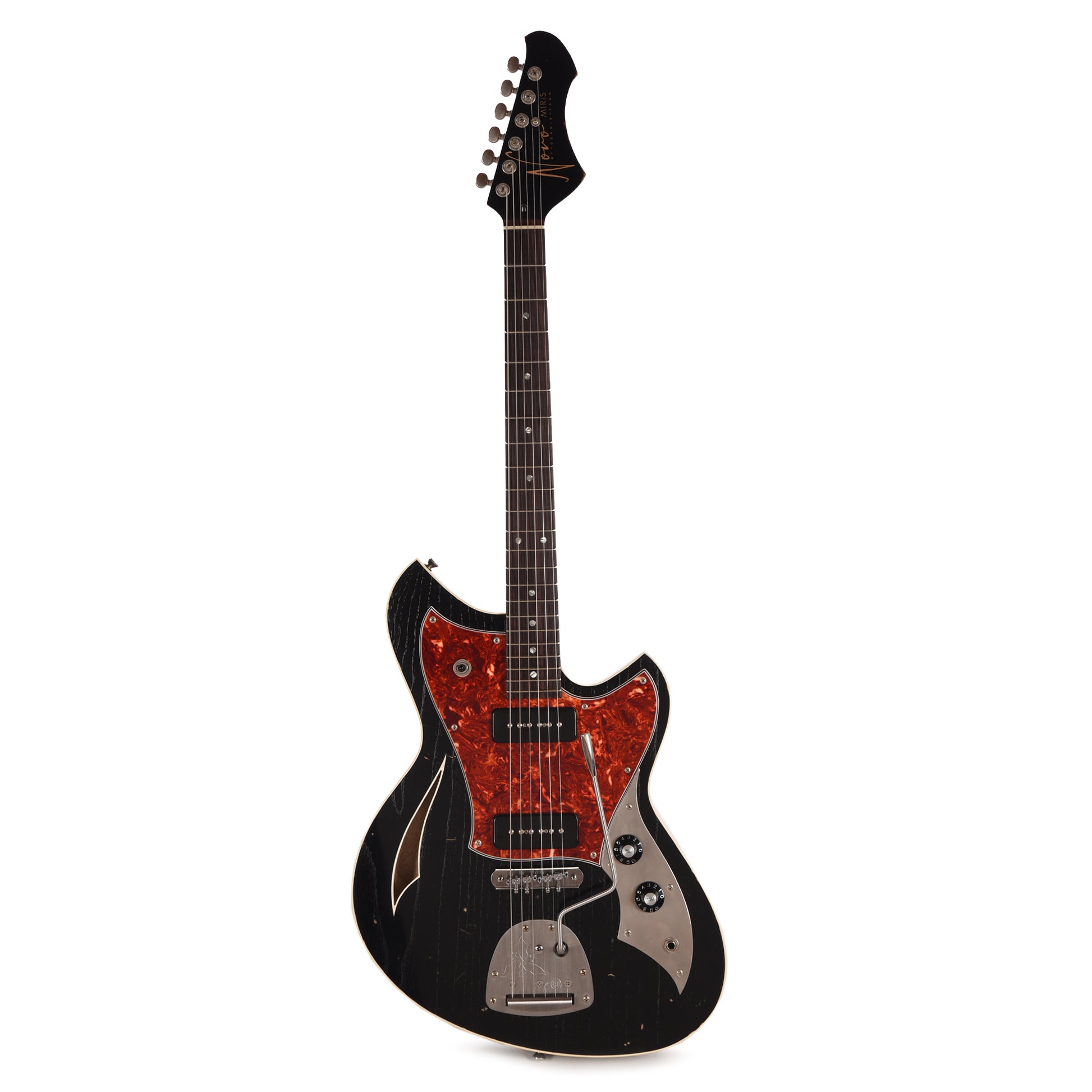 Novo Miris J Bull Black Light Distress w/Fralin P-90 Pickups Electric Guitars / Semi-Hollow