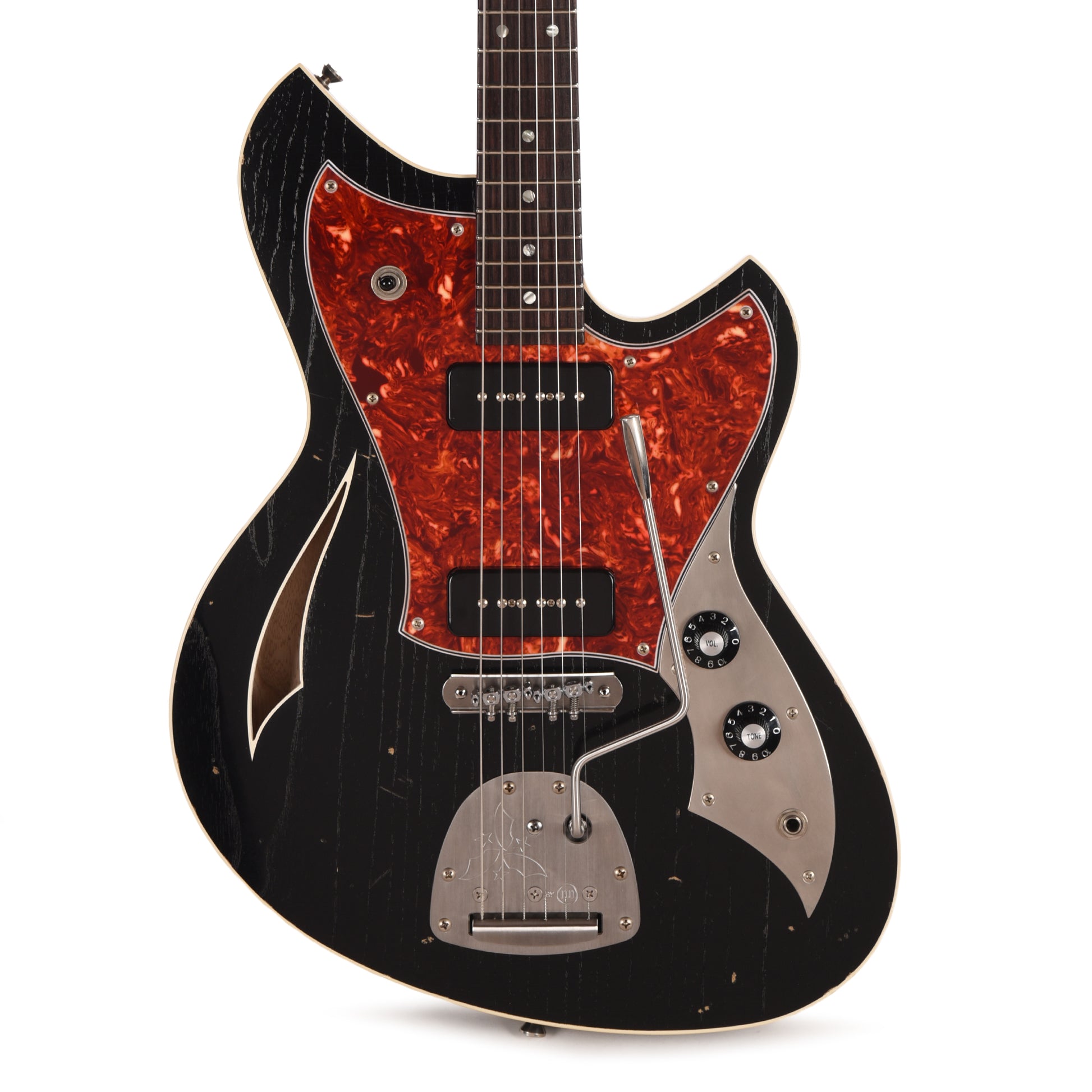 Novo Miris J Bull Black Light Distress w/Fralin P-90 Pickups Electric Guitars / Semi-Hollow