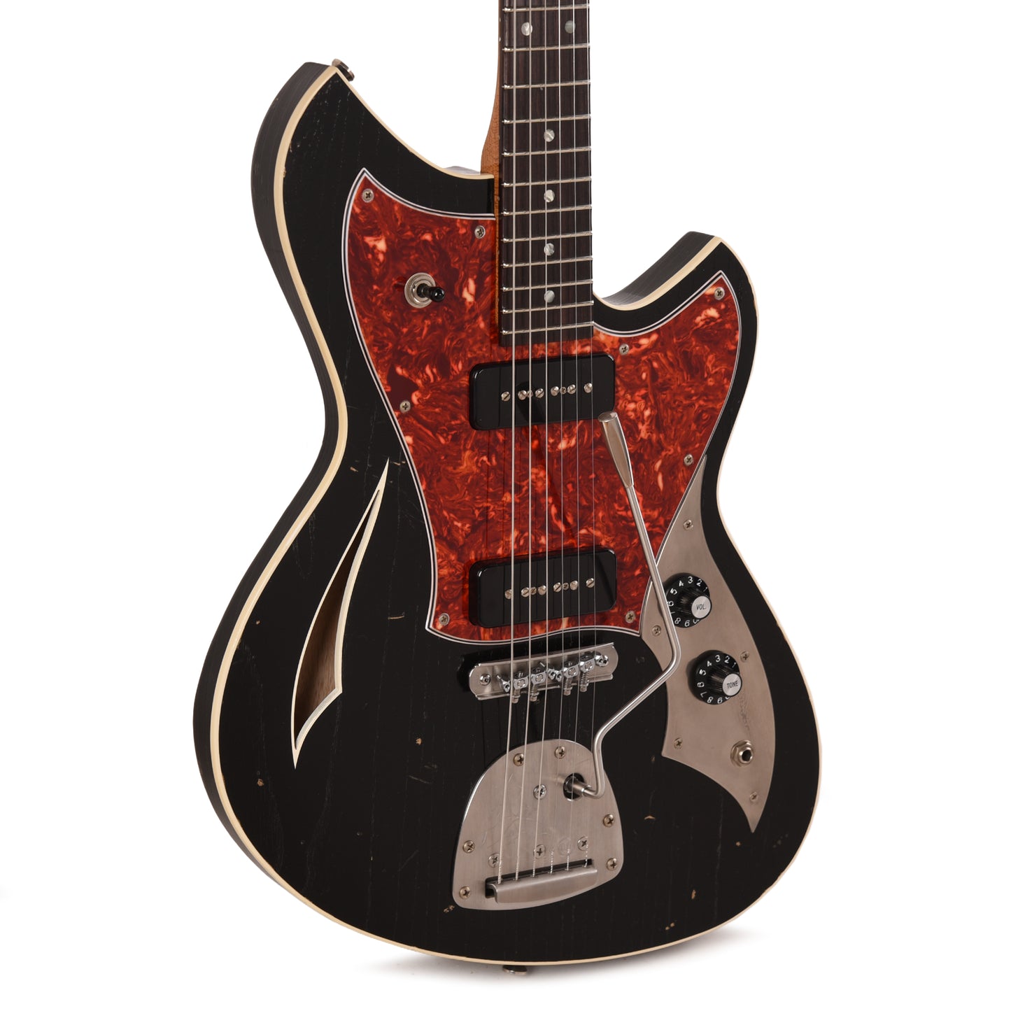Novo Miris J Bull Black Light Distress w/Fralin P-90 Pickups Electric Guitars / Semi-Hollow