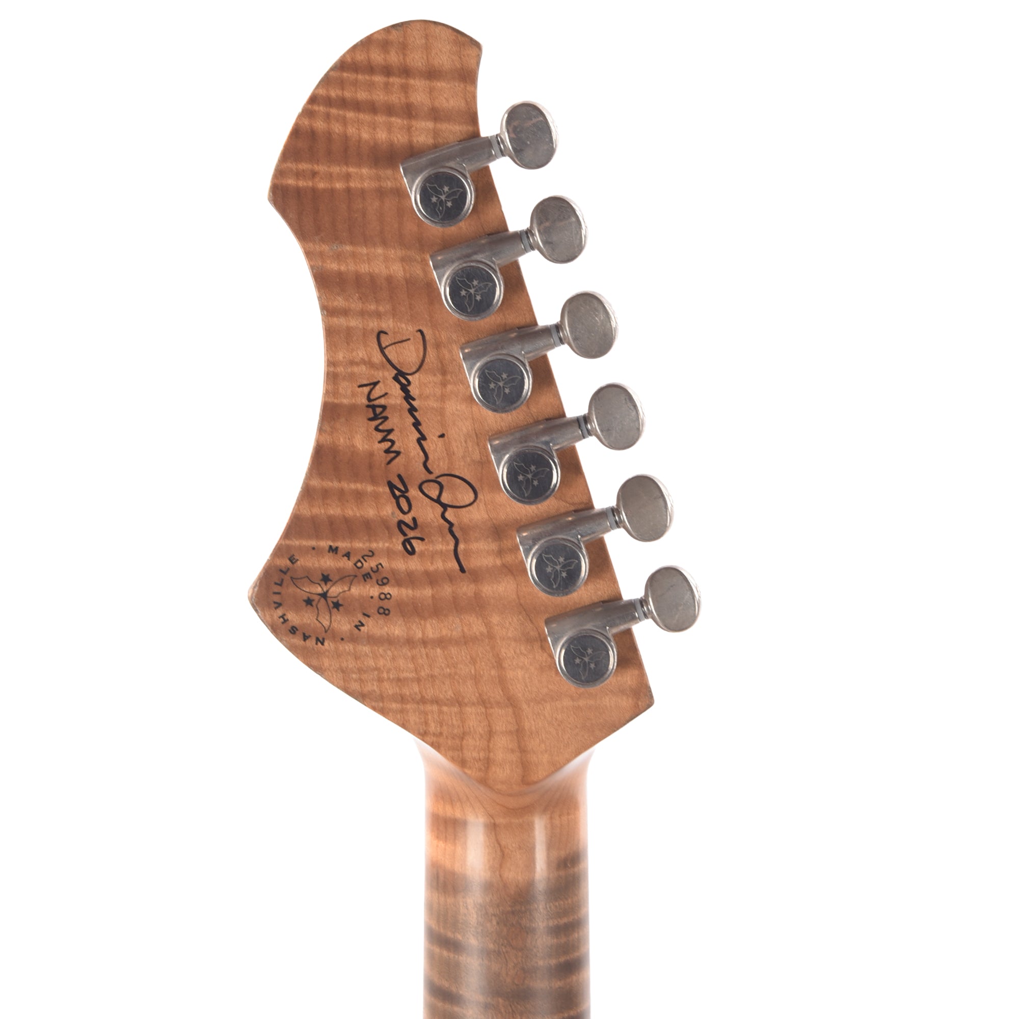 Novo Miris J Custom Sherwood Green Light Distress w/Novo Gold Foils by Lollar (Displayed at NAMM 2026, Signed by Dennis Fano) Electric Guitars / Semi-Hollow