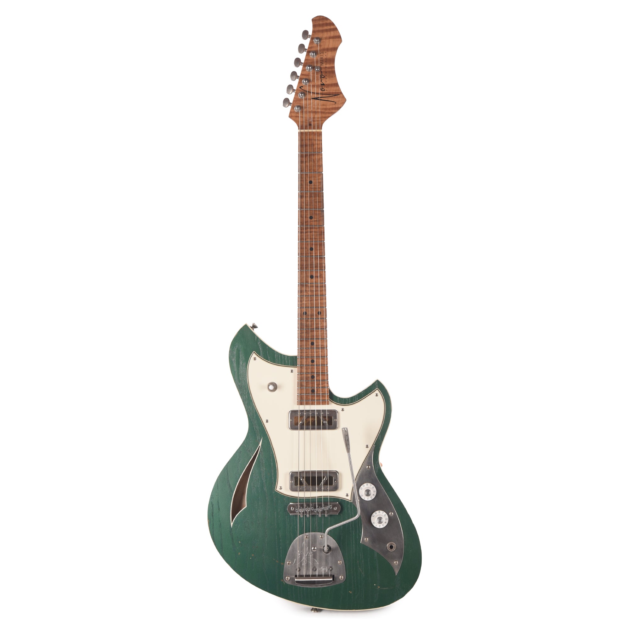 Novo Miris J Custom Sherwood Green Light Distress w/Novo Gold Foils by Lollar (Displayed at NAMM 2026, Signed by Dennis Fano) Electric Guitars / Semi-Hollow