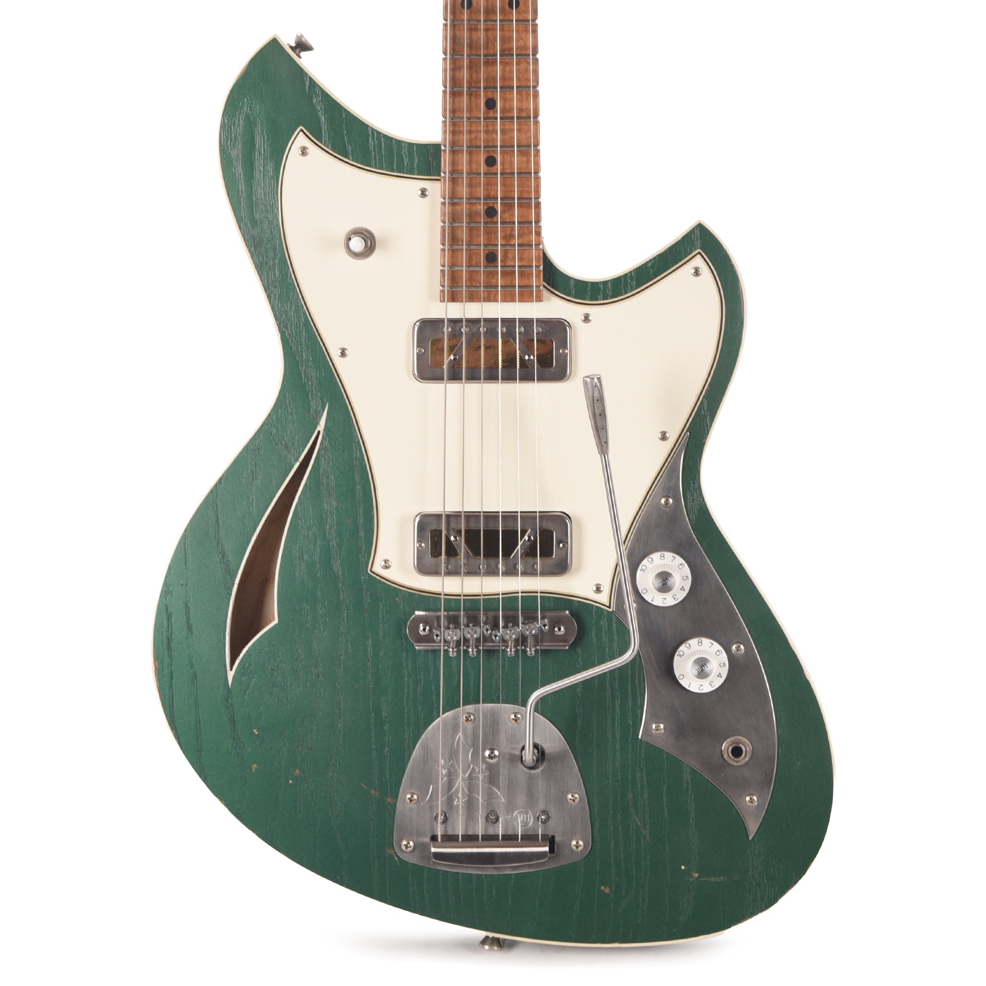 Novo Miris J Custom Sherwood Green Light Distress w/Novo Gold Foils by Lollar (Displayed at NAMM 2026, Signed by Dennis Fano) Electric Guitars / Semi-Hollow