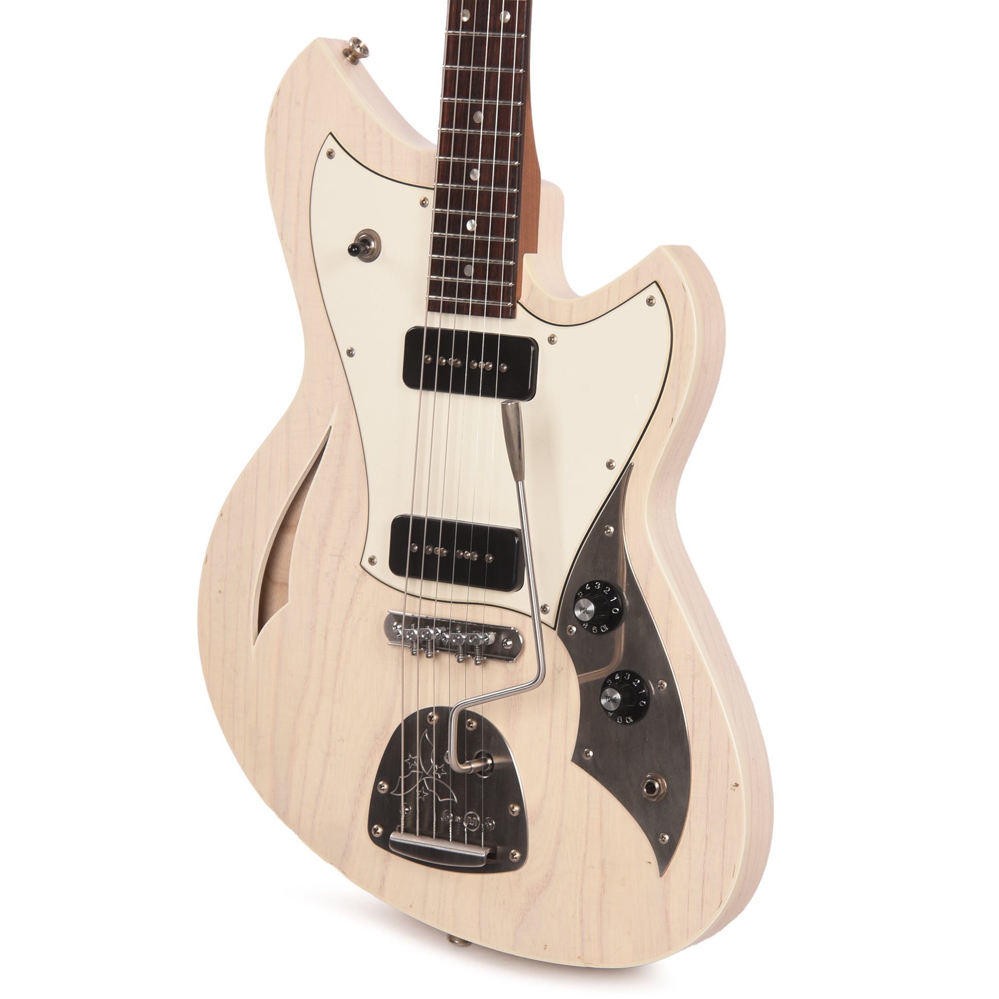Novo Miris J Mary Kaye White Light Distress w/Fralin P-90 Pickups Electric Guitars / Semi-Hollow
