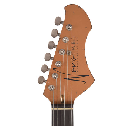 Novo Miris J Medium Distress Gold Top Over Bull Black w/Novo Gold Foils Electric Guitars / Semi-Hollow