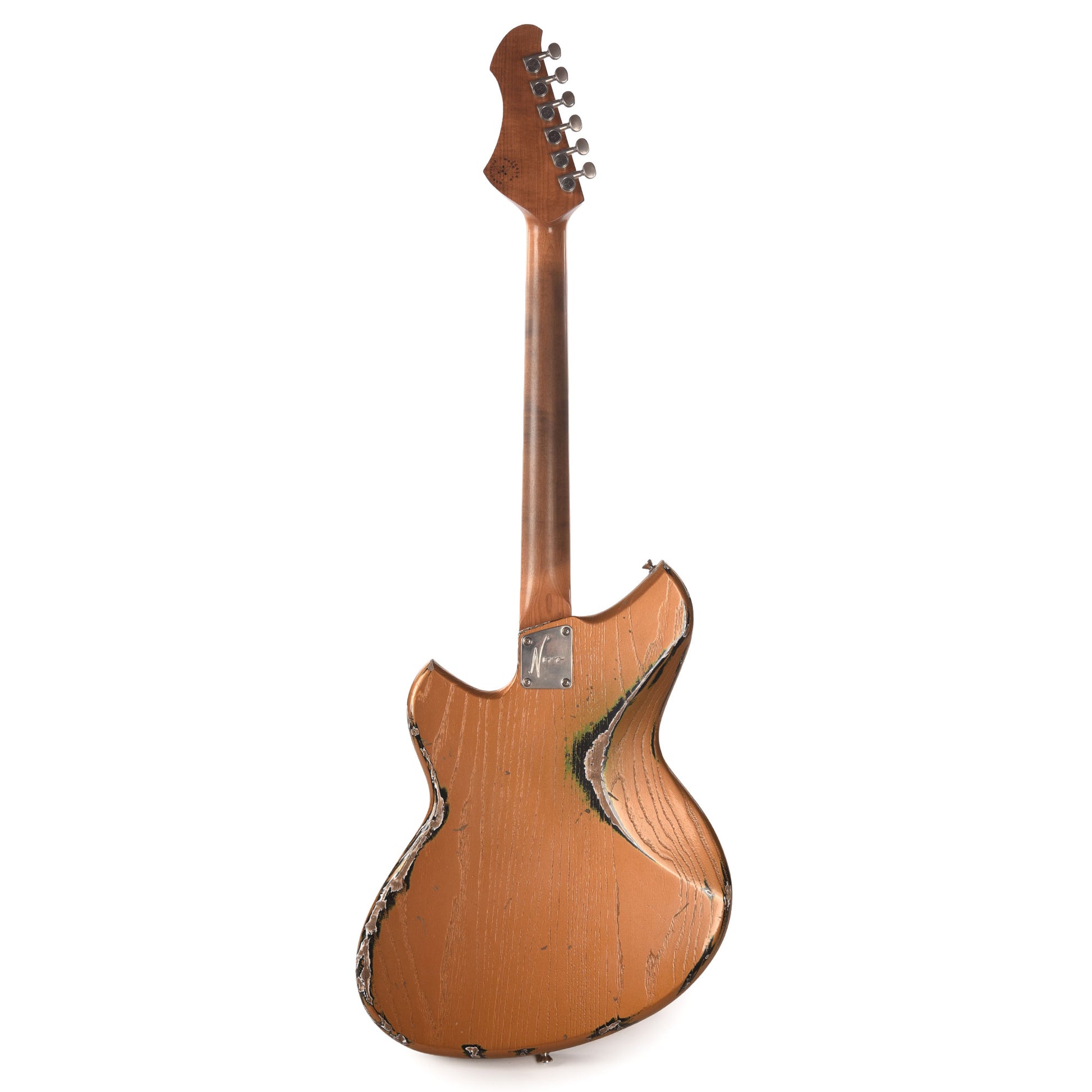 Novo Miris J Medium Distress Gold Top Over Bull Black w/Novo Gold Foils Electric Guitars / Semi-Hollow