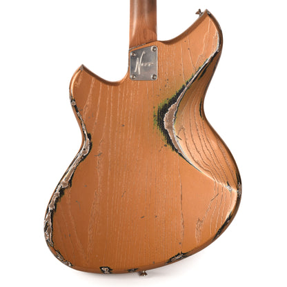 Novo Miris J Medium Distress Gold Top Over Bull Black w/Novo Gold Foils Electric Guitars / Semi-Hollow