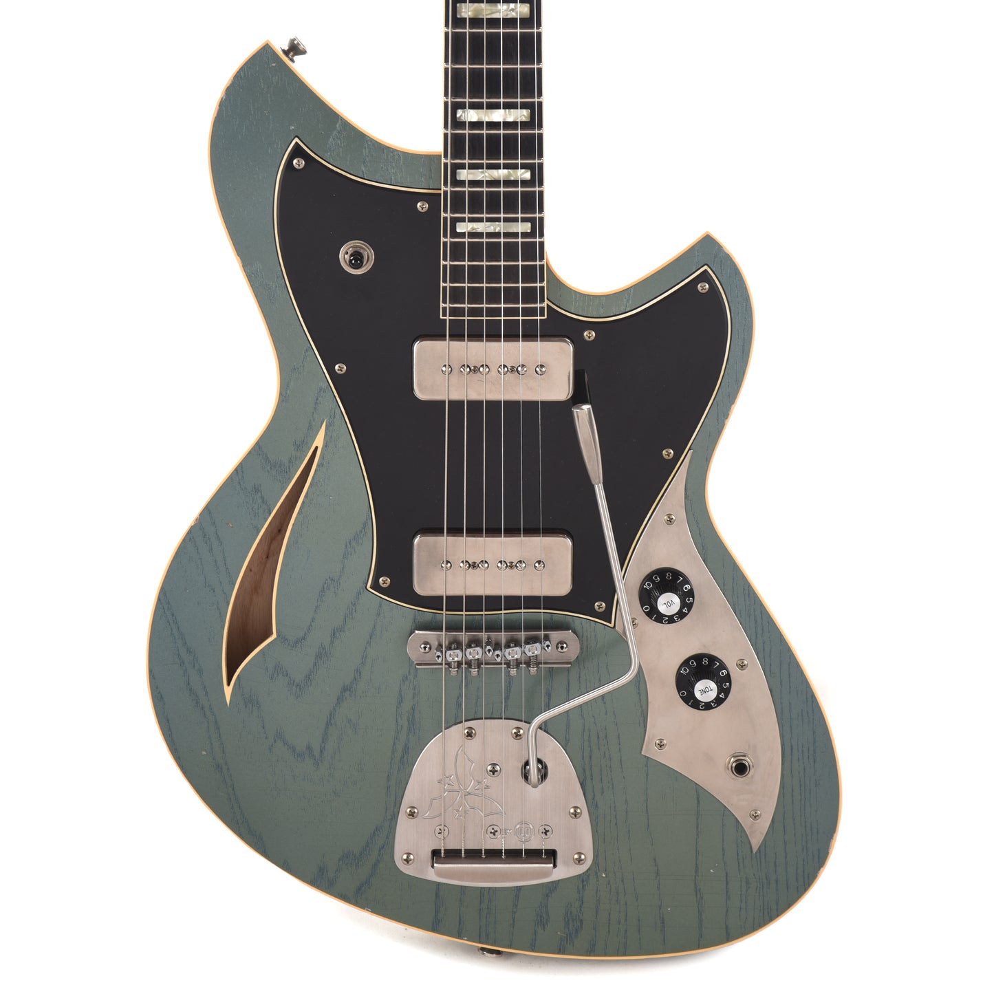 Novo Miris J Pelham Blue Light Distress w/Block Inlays & Fralin P-90s Electric Guitars / Semi-Hollow