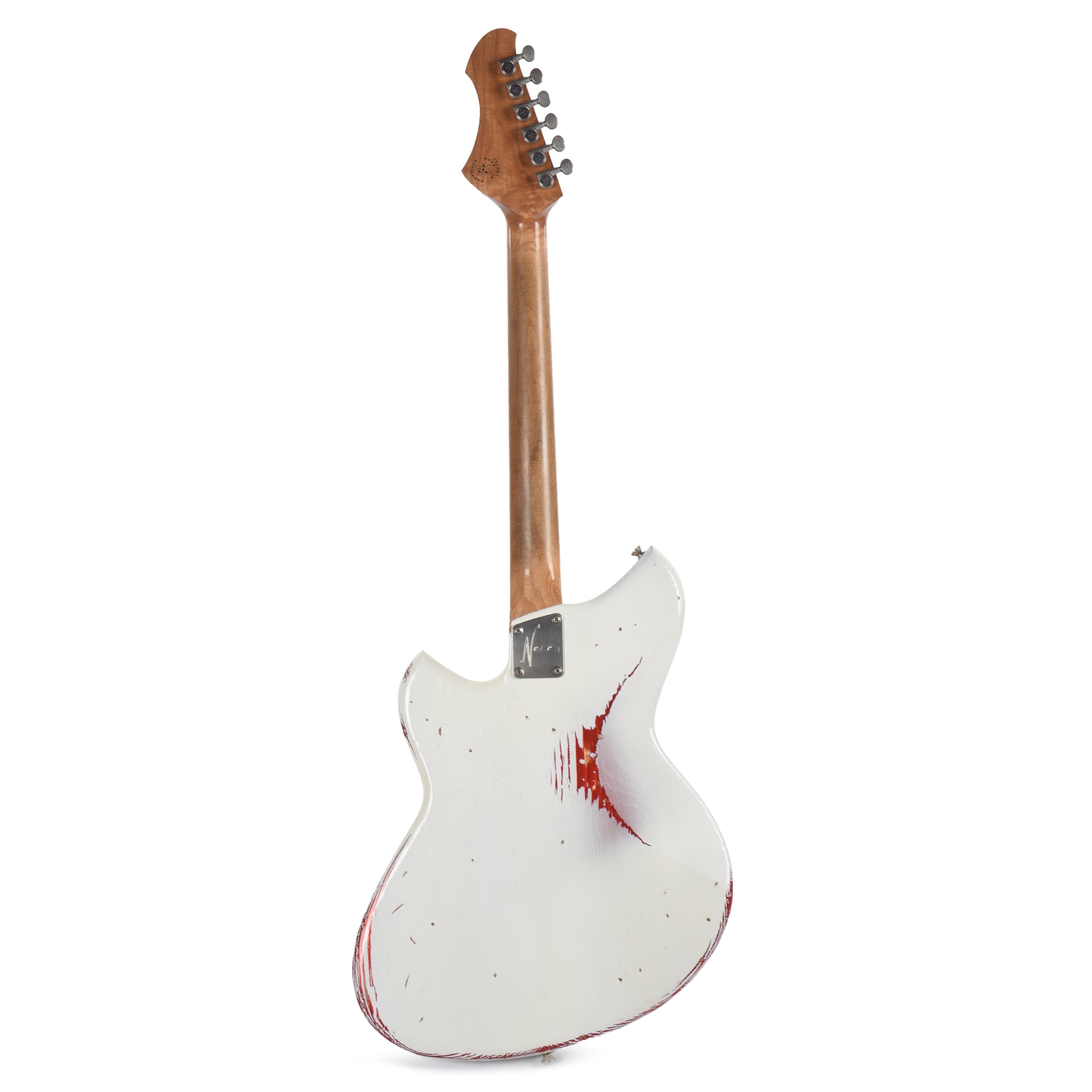 Novo Dealer Limited Nucleus Serus J Olympic White Over Candy Apple Red Medium Distress Electric Guitars / Solid Body