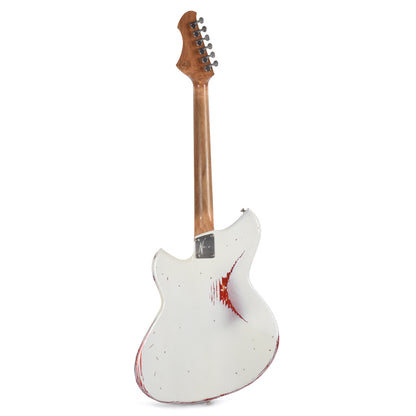 Novo Dealer Limited Nucleus Serus J Olympic White Over Candy Apple Red Medium Distress Electric Guitars / Solid Body