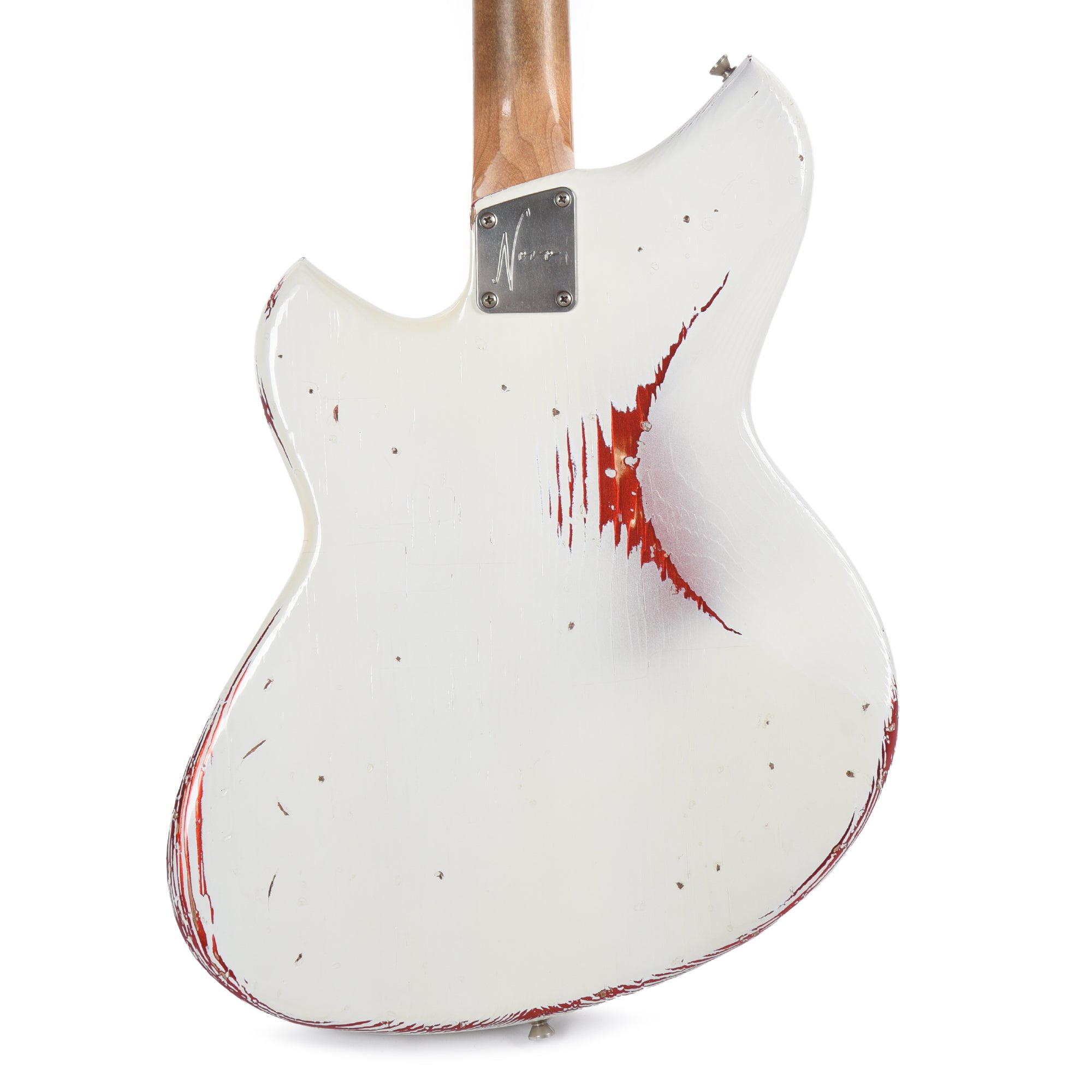 Novo Dealer Limited Nucleus Serus J Olympic White Over Candy Apple Red Medium Distress Electric Guitars / Solid Body
