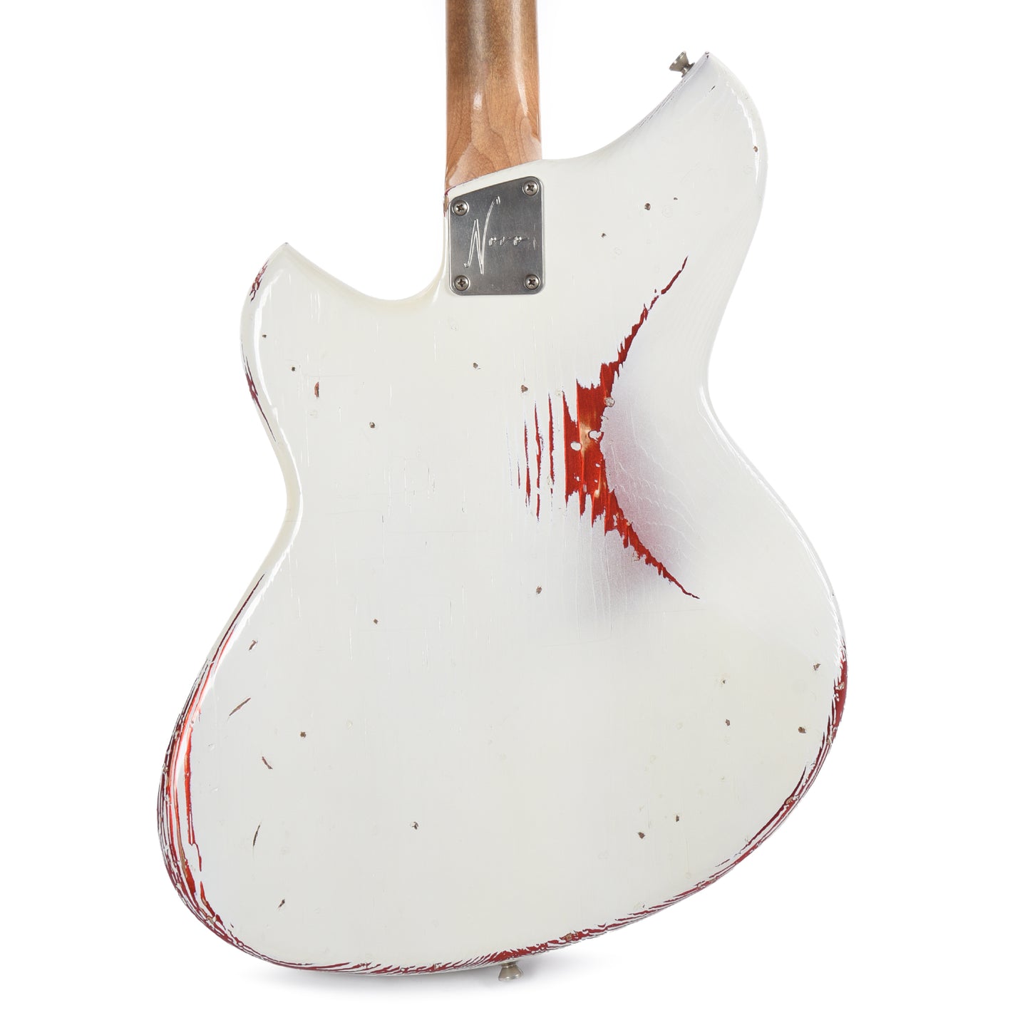 Novo Dealer Limited Nucleus Serus J Olympic White Over Candy Apple Red Medium Distress Electric Guitars / Solid Body
