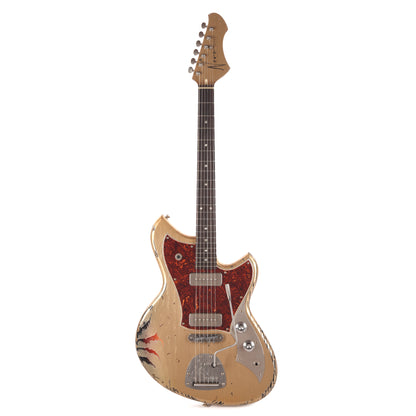 Novo Dealer Limited Serus J Shoreline Gold over '64 3-Tone Burst Medium Distress w/Fralin P-90s (Displayed at NAMM 2026, Signed by Dennis Fano) Electric Guitars / Solid Body