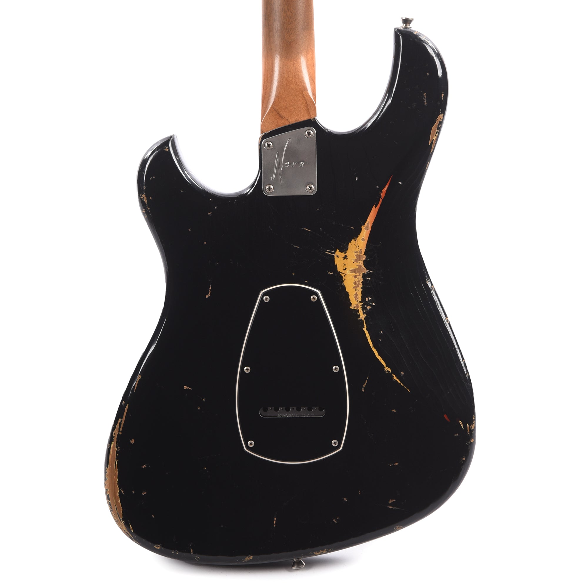 Novo Idris H2 Bull Black Over '64 3-Tone Burst Medium Distress w/Lollar dB Humbucker Pickups Electric Guitars / Solid Body