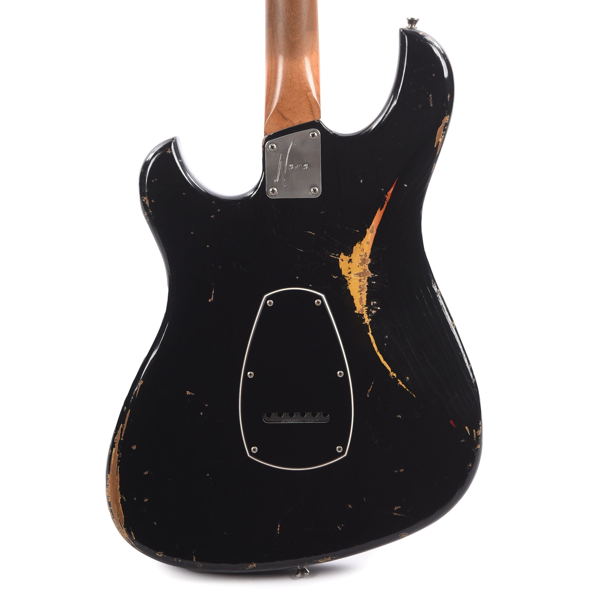 Novo Idris H2 Bull Black Over '64 3-Tone Burst Medium Distress w/Lollar dB Humbucker Pickups Electric Guitars / Solid Body