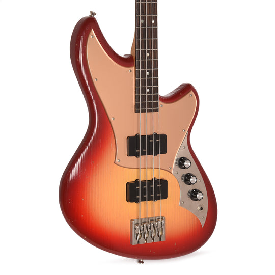 Novo Ivorus Light Distress Maroon Burst w/Novo Jazzmaster Bass Pickups Electric Guitars / Solid Body