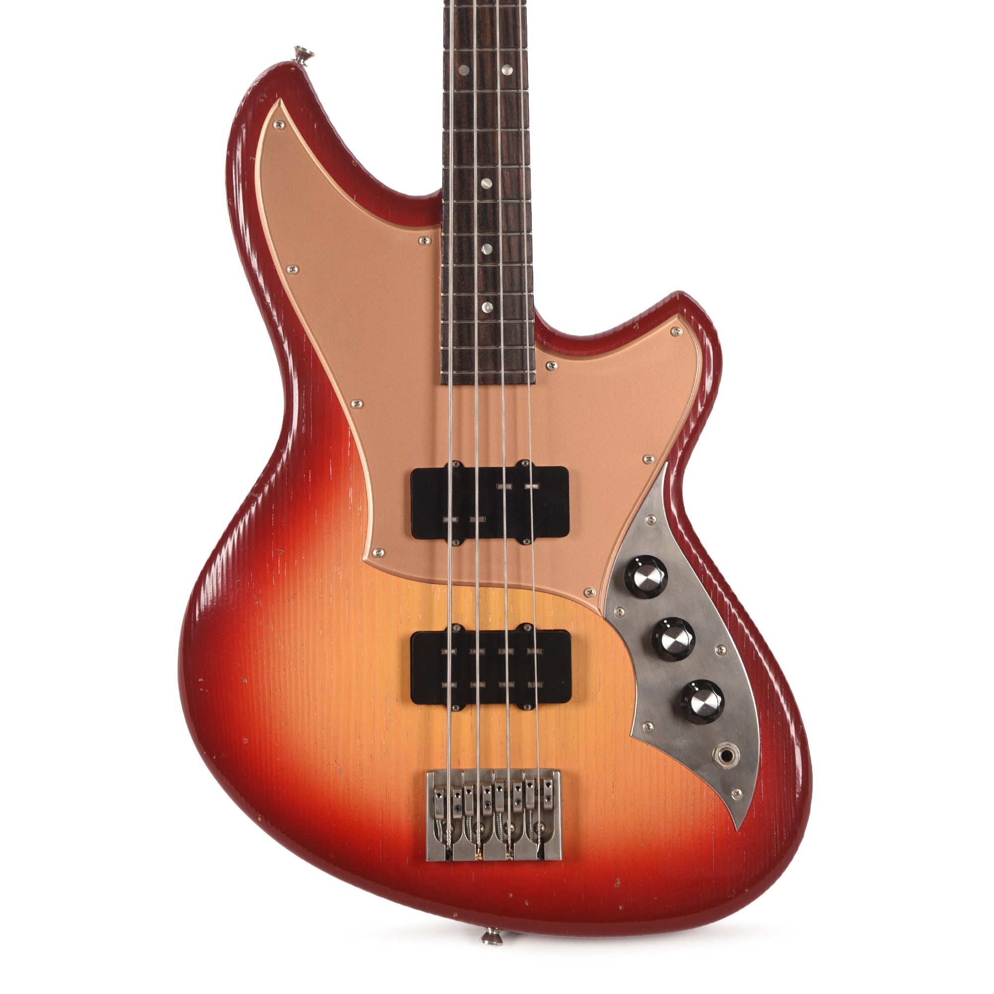 Novo Ivorus Light Distress Maroon Burst w/Novo Jazzmaster Bass Pickups Electric Guitars / Solid Body