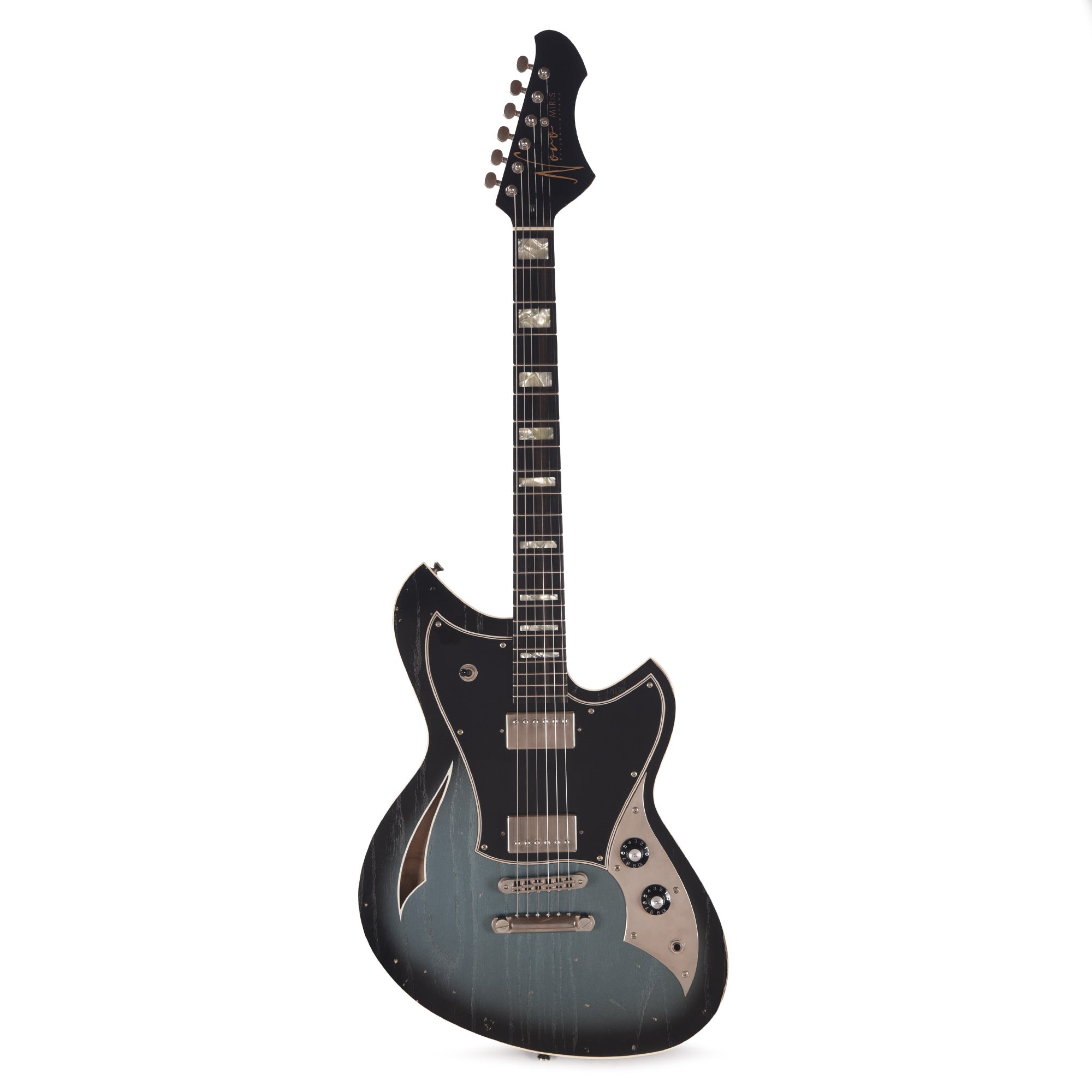 Novo Miris H2 Light Distress Pelham Burst w/Fralin Pure PAFs & Matching Headstock Electric Guitars / Solid Body
