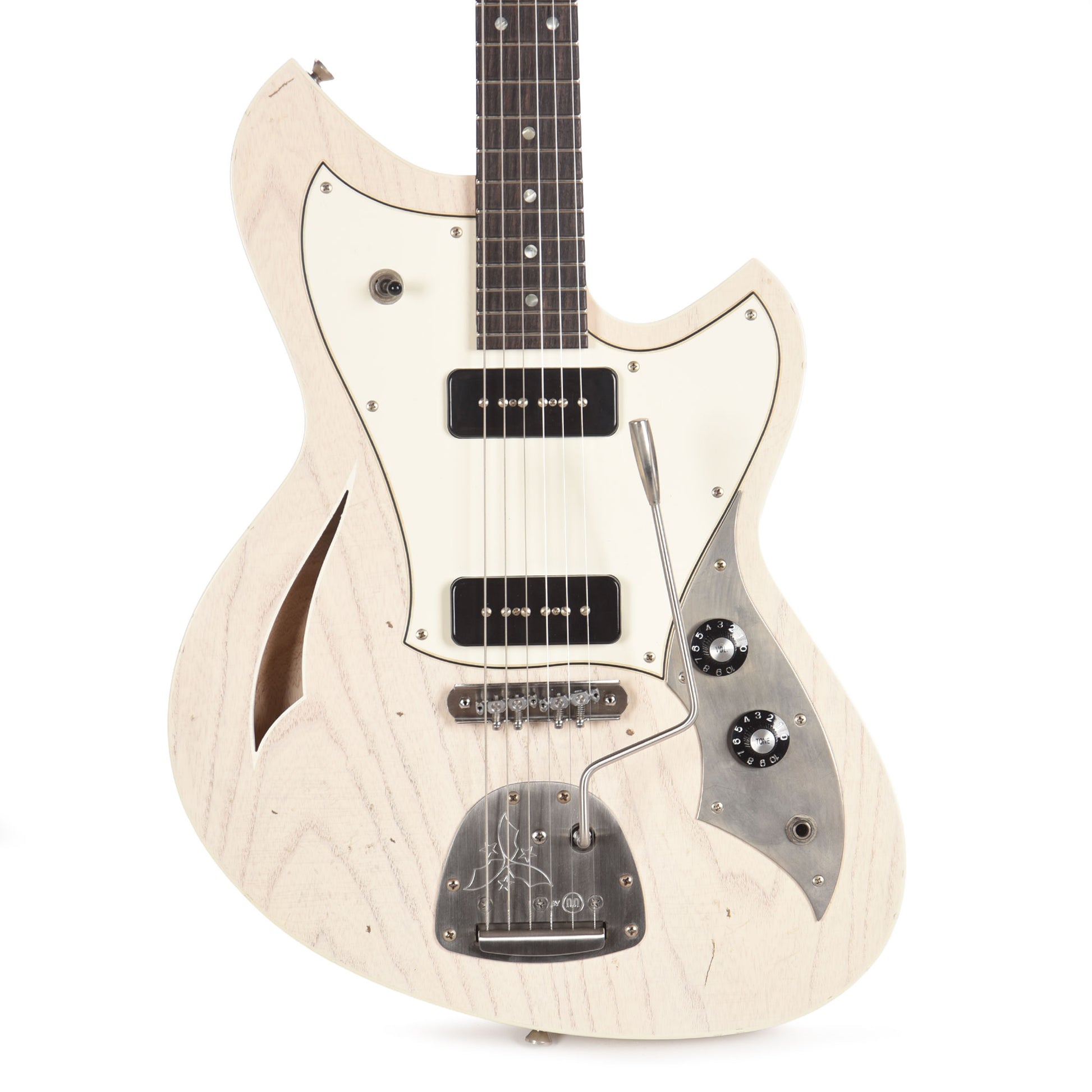 Novo Miris J Mary Kaye White Light Distress w/Fralin P-90 Pickups Electric Guitars / Solid Body