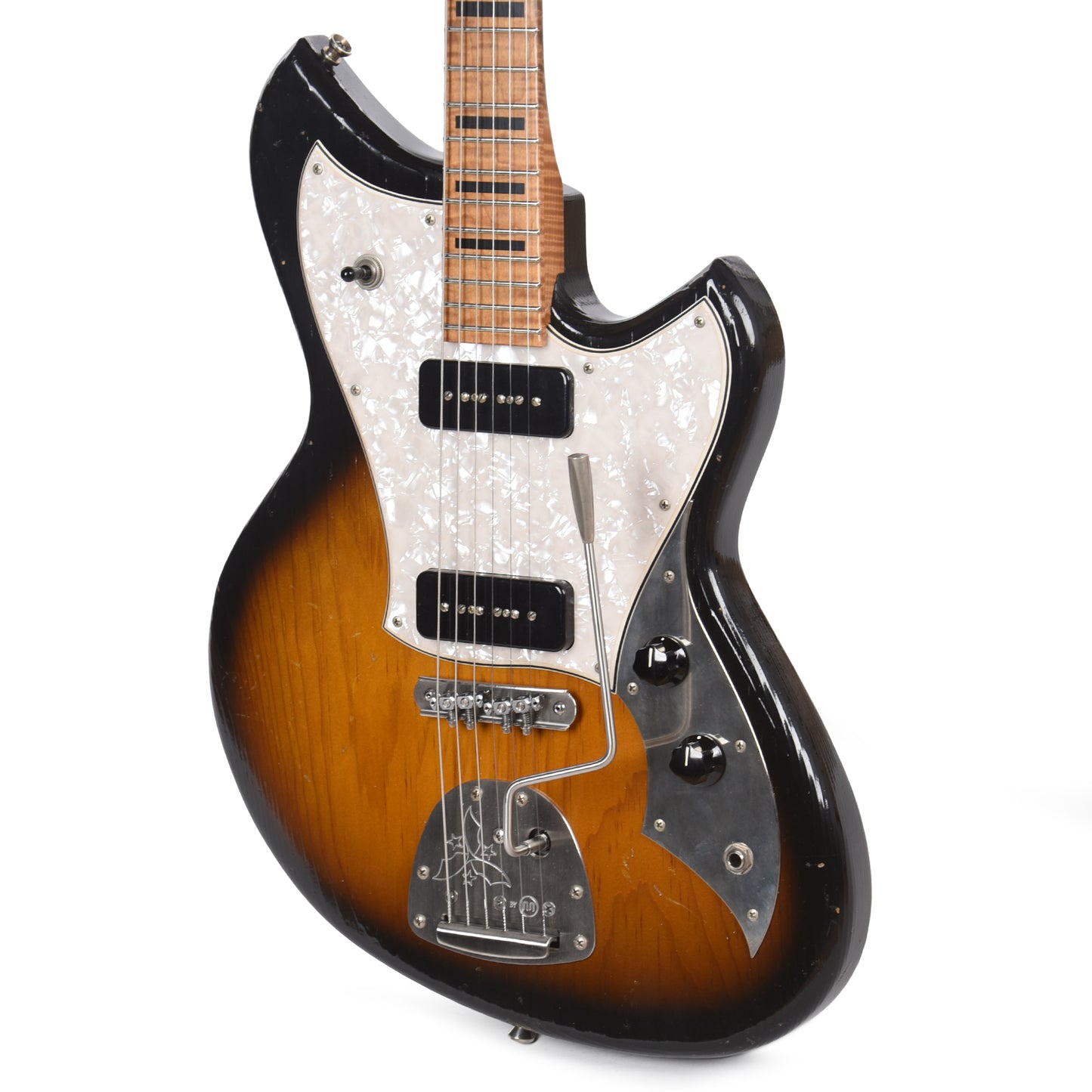 Novo Serus J 2-Tone Burst Light Distress w/Black Block Inlays & Fralin P-90 Pickups Electric Guitars / Solid Body
