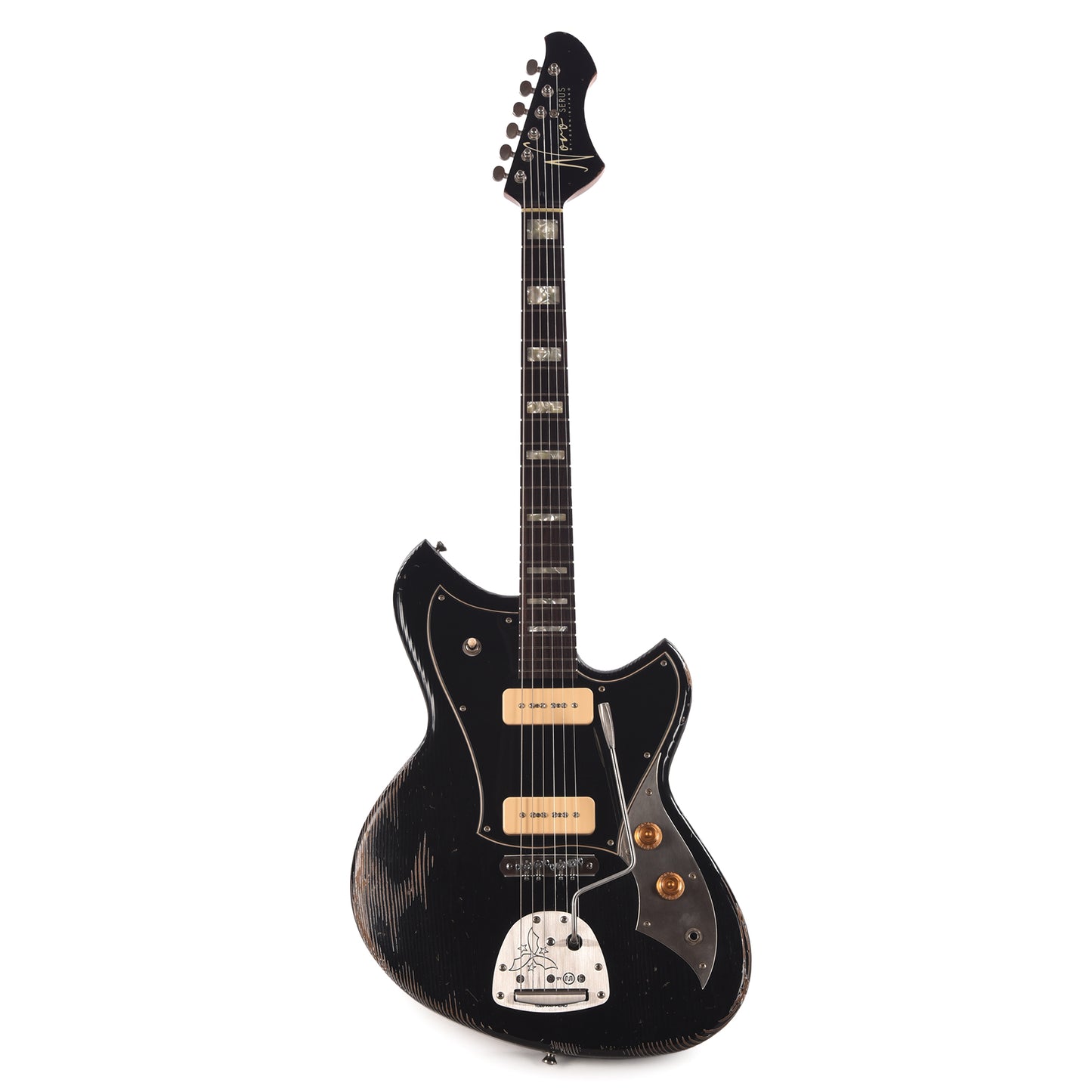 Novo Serus J Bull Black Medium Distress w/ Fralin P-90 Pickups Electric Guitars / Solid Body