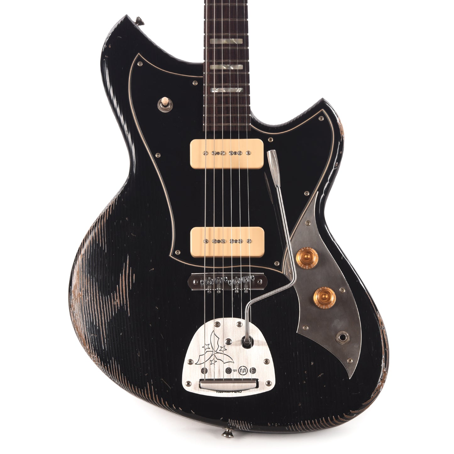 Novo Serus J Bull Black Medium Distress w/ Fralin P-90 Pickups Electric Guitars / Solid Body