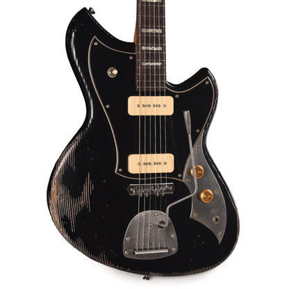 Novo Serus J Bull Black Medium Distress w/ Fralin P-90 Pickups Electric Guitars / Solid Body