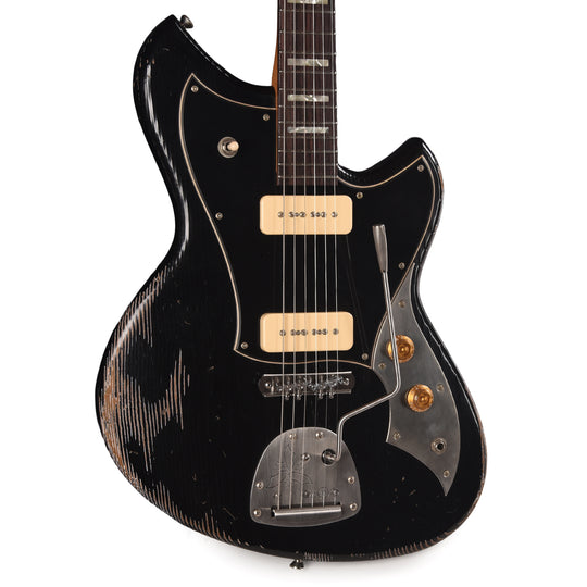 Novo Serus J Bull Black Medium Distress w/ Fralin P-90 Pickups Electric Guitars / Solid Body