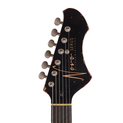 Novo Serus J Bull Black Over Candy Apple Red Medium Distress w/Bakelite Pickguard Electric Guitars / Solid Body