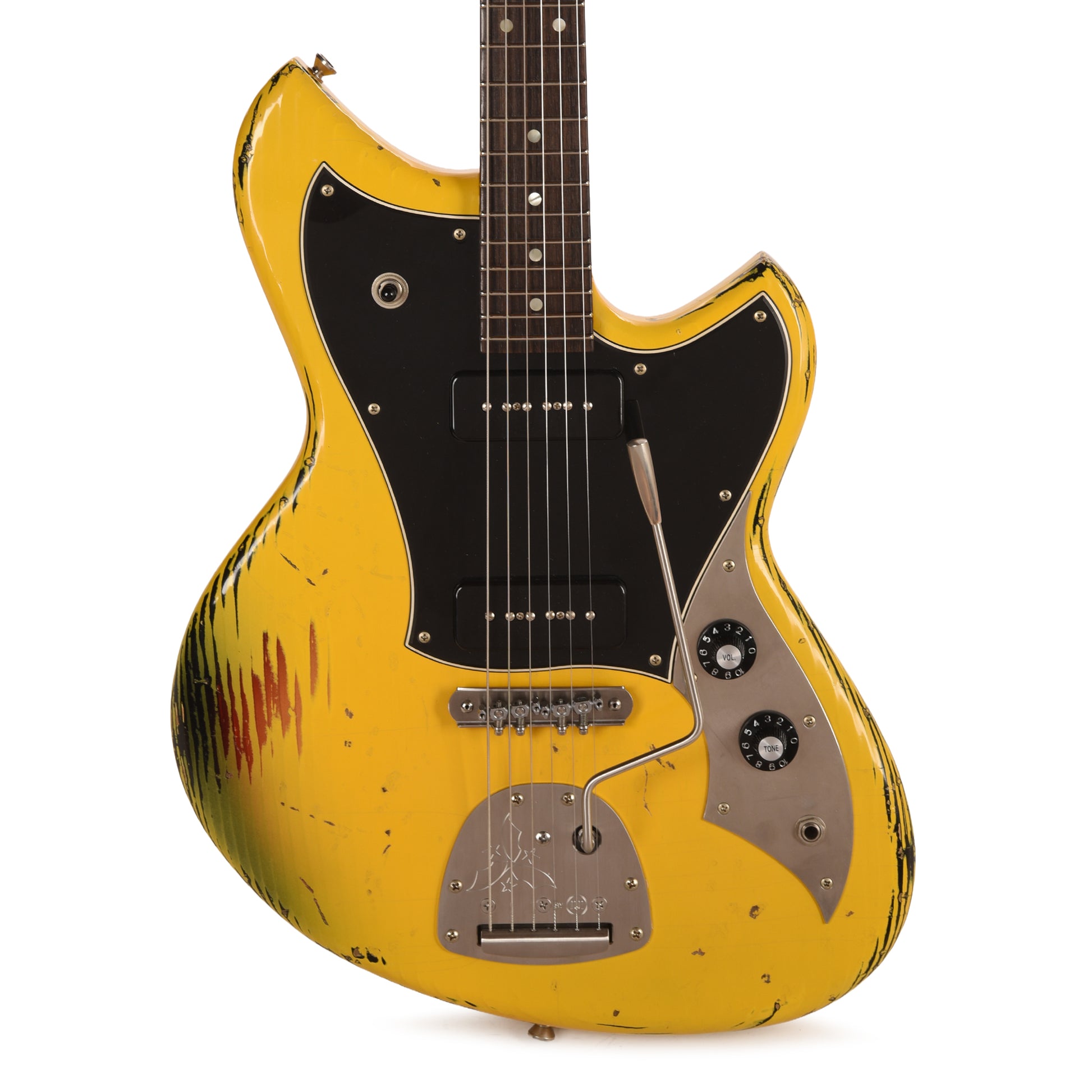 Novo Serus J Vandalism Yellow Over '64 3-Tone Burst Distress w/Fralin P-90 Pickups Electric Guitars / Solid Body