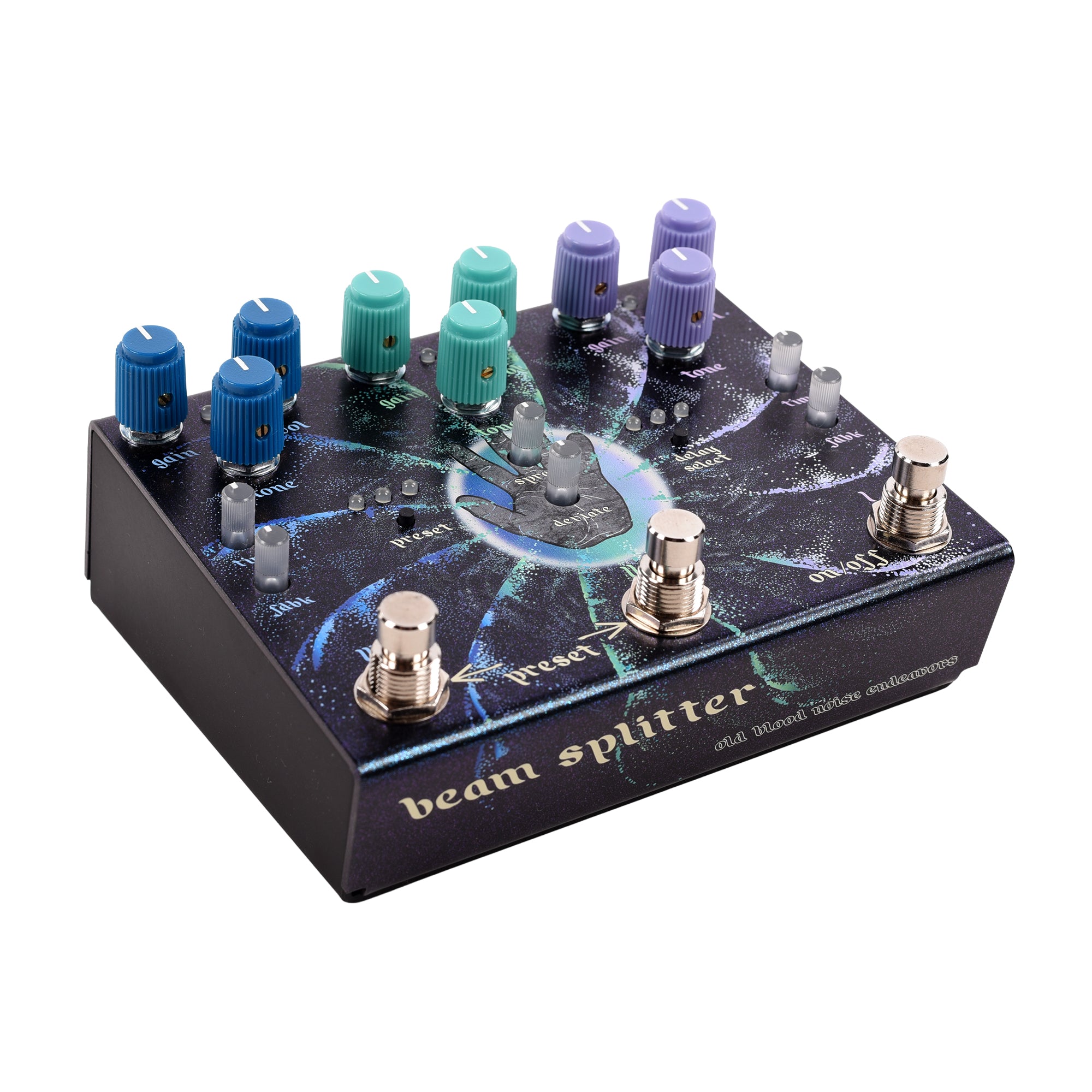 Old Blood Noise Endeavors Beam Splitter V2 Cool (Blue) Advanced Trereo Distortion Pedal Effect Pedals